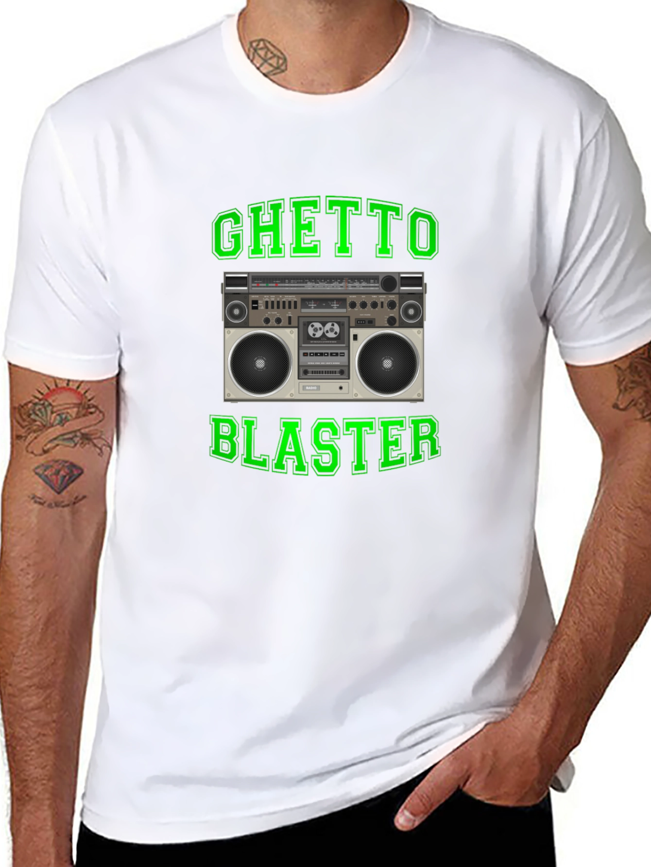 Ghetto Blaster Retro Boombox Graphic T-Shirt