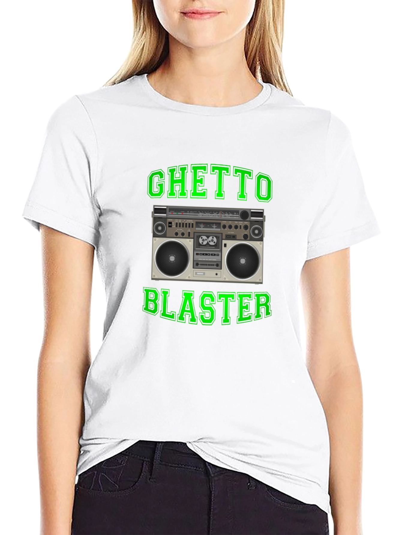 Ghetto Blaster Retro Boombox Graphic T-Shirt