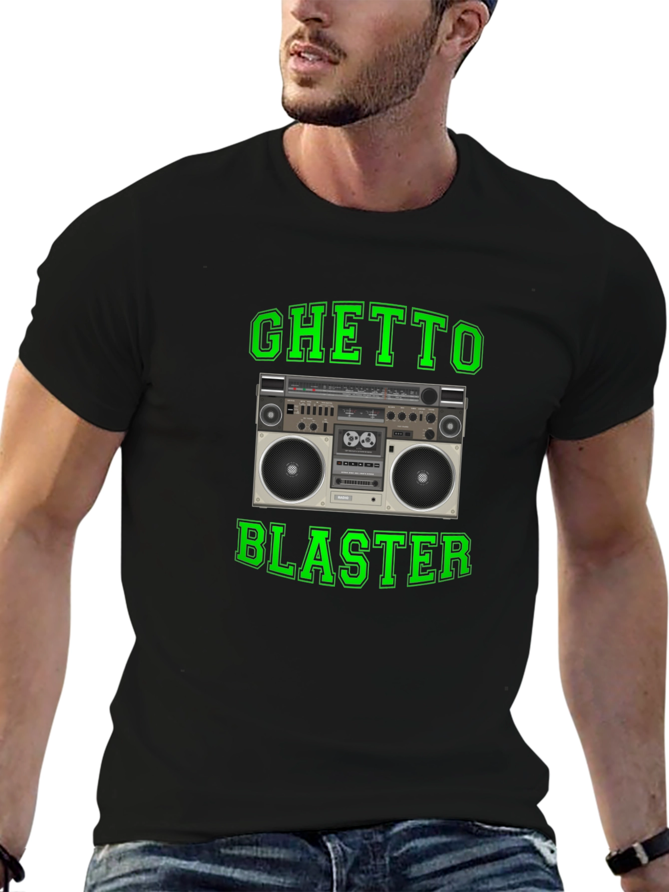 Ghetto Blaster Retro Boombox Graphic T-Shirt