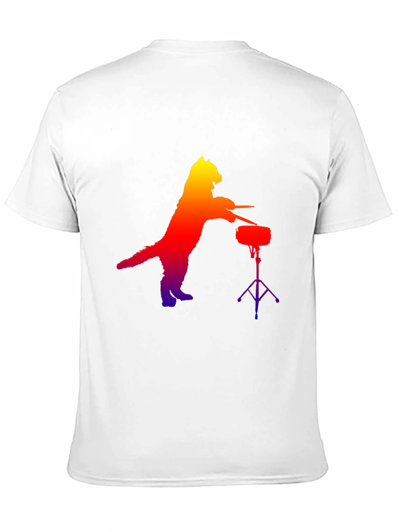 Cat Drummer Graphic Tee - Novelty Music Lover T-Shirt