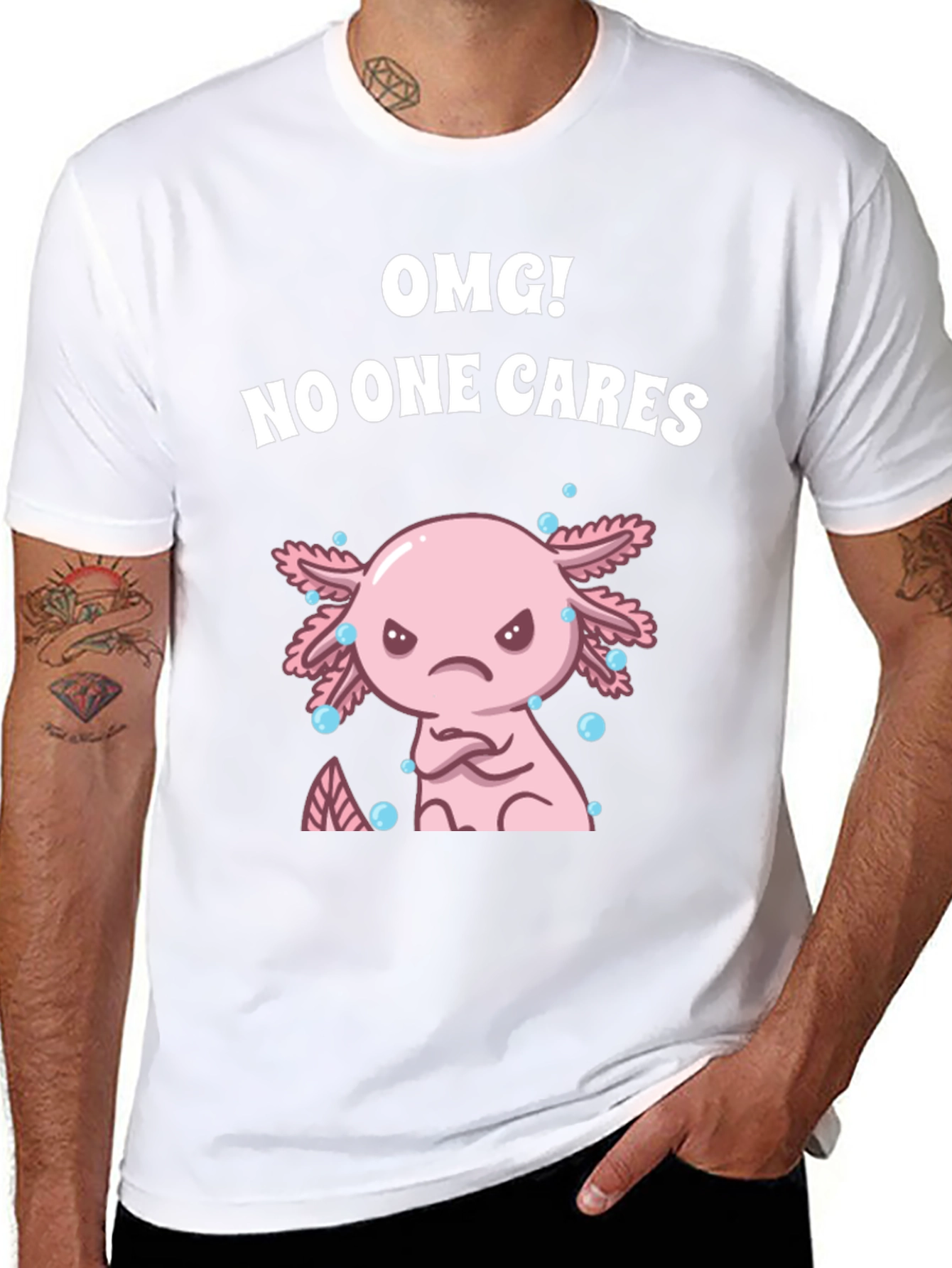 OMG! No One Cares Axolotl Graphic Tee