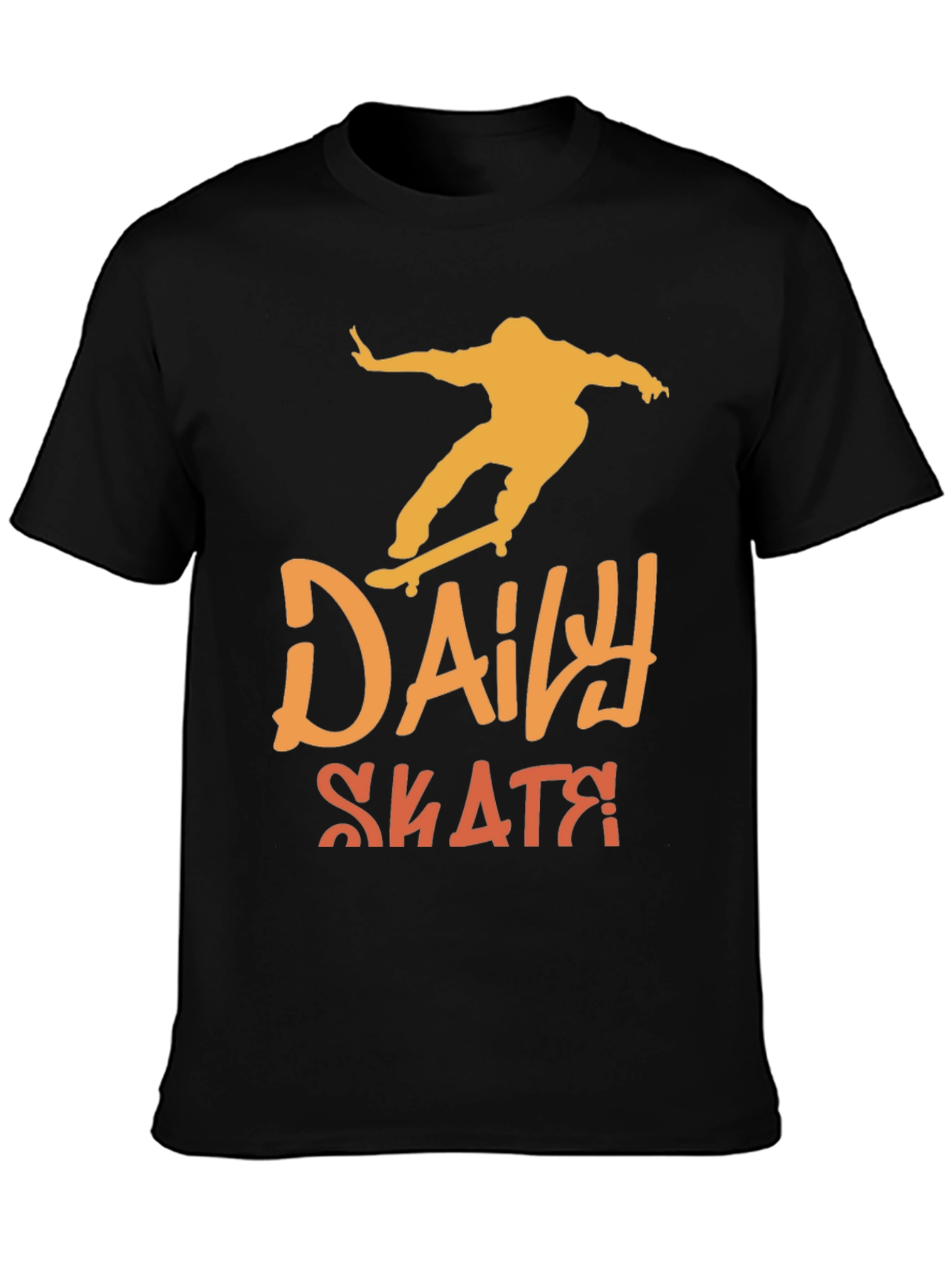 Daily Skate T-Shirt - Black Cotton Skater Tee