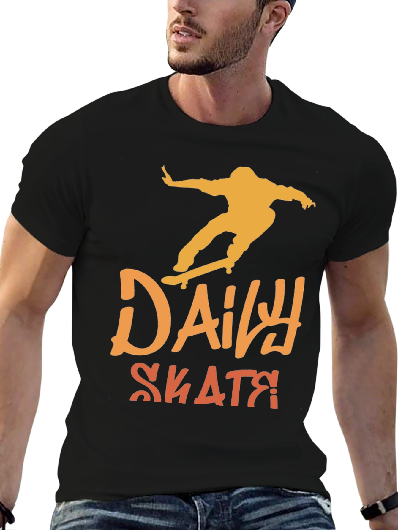 Daily Skate T-Shirt - Black Cotton Skater Tee
