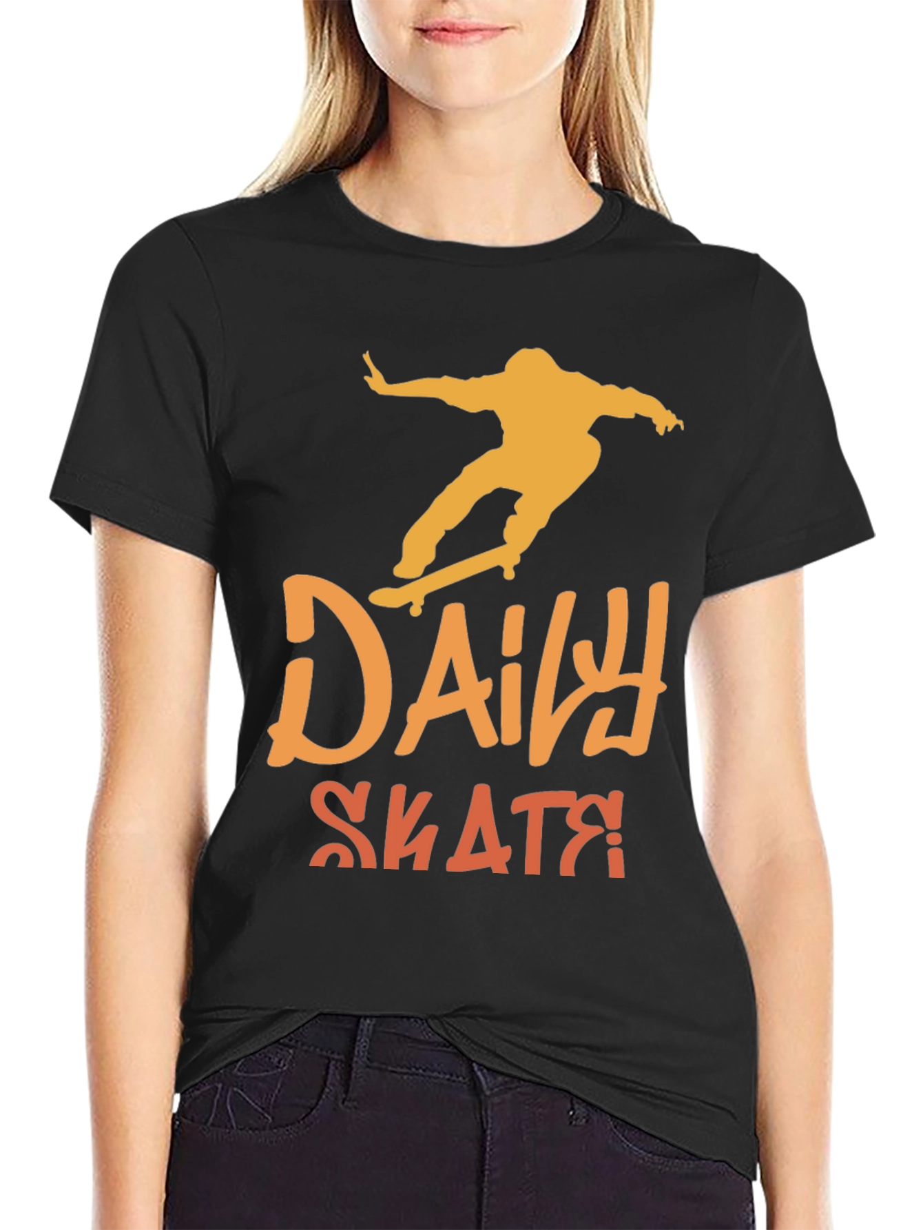Daily Skate T-Shirt - Black Cotton Skater Tee