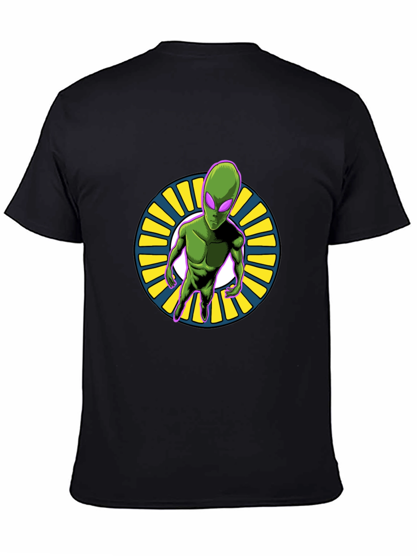 Alien Graphic T-Shirt - Black Cotton Blend Tee