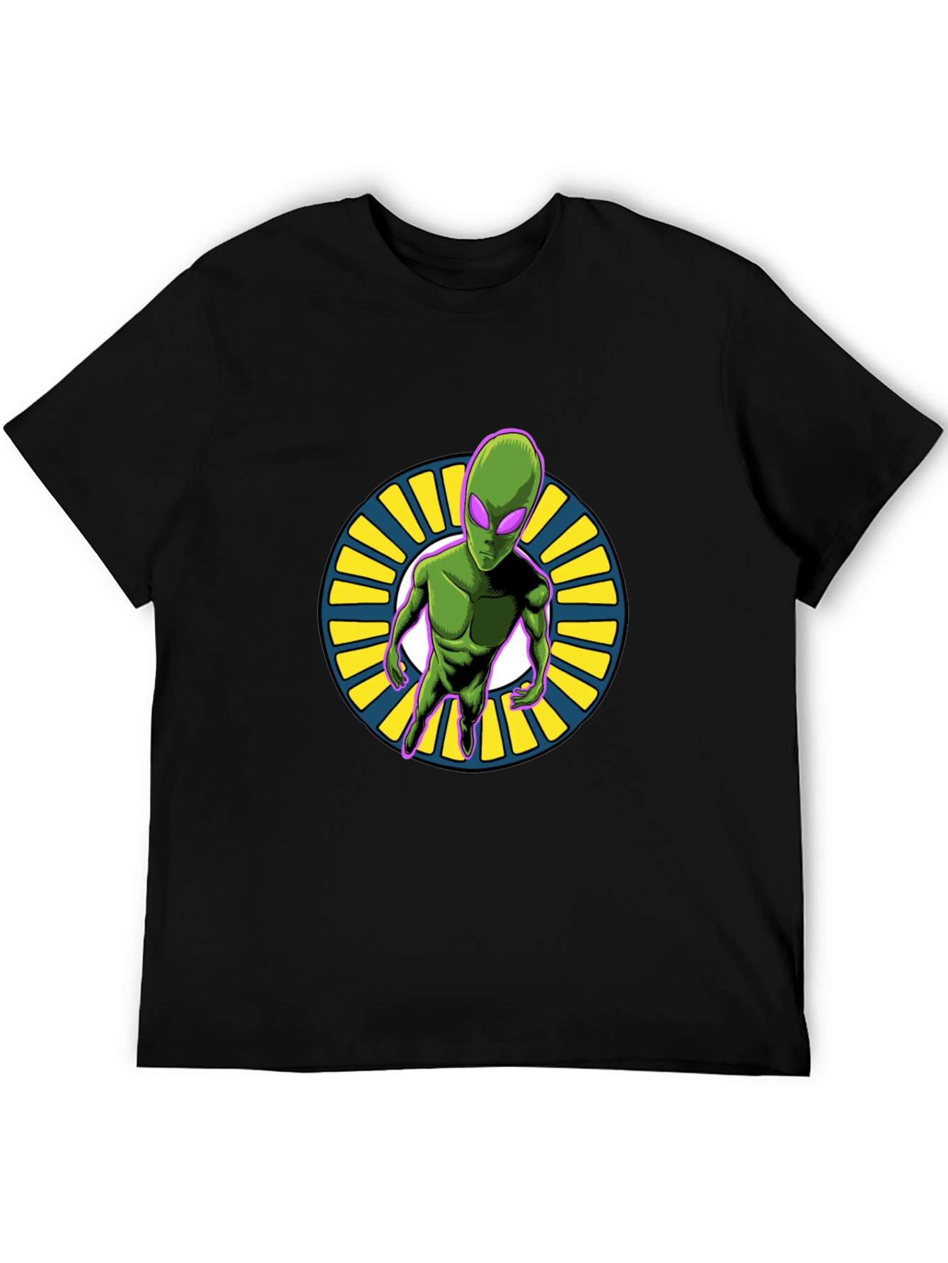 Alien Graphic T-Shirt - Black Cotton Blend Tee