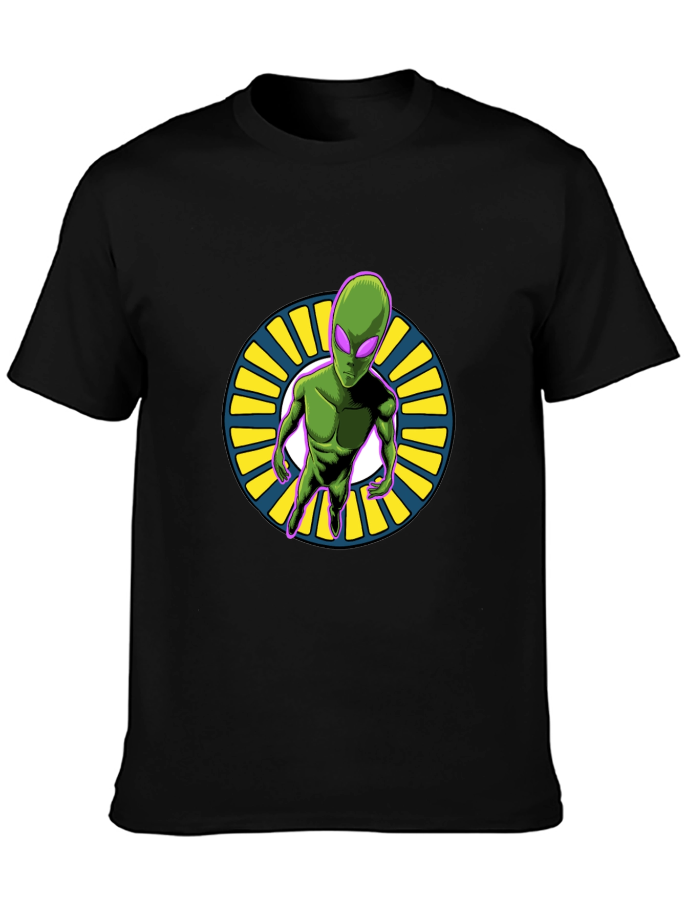 Alien Graphic T-Shirt - Black Cotton Blend Tee