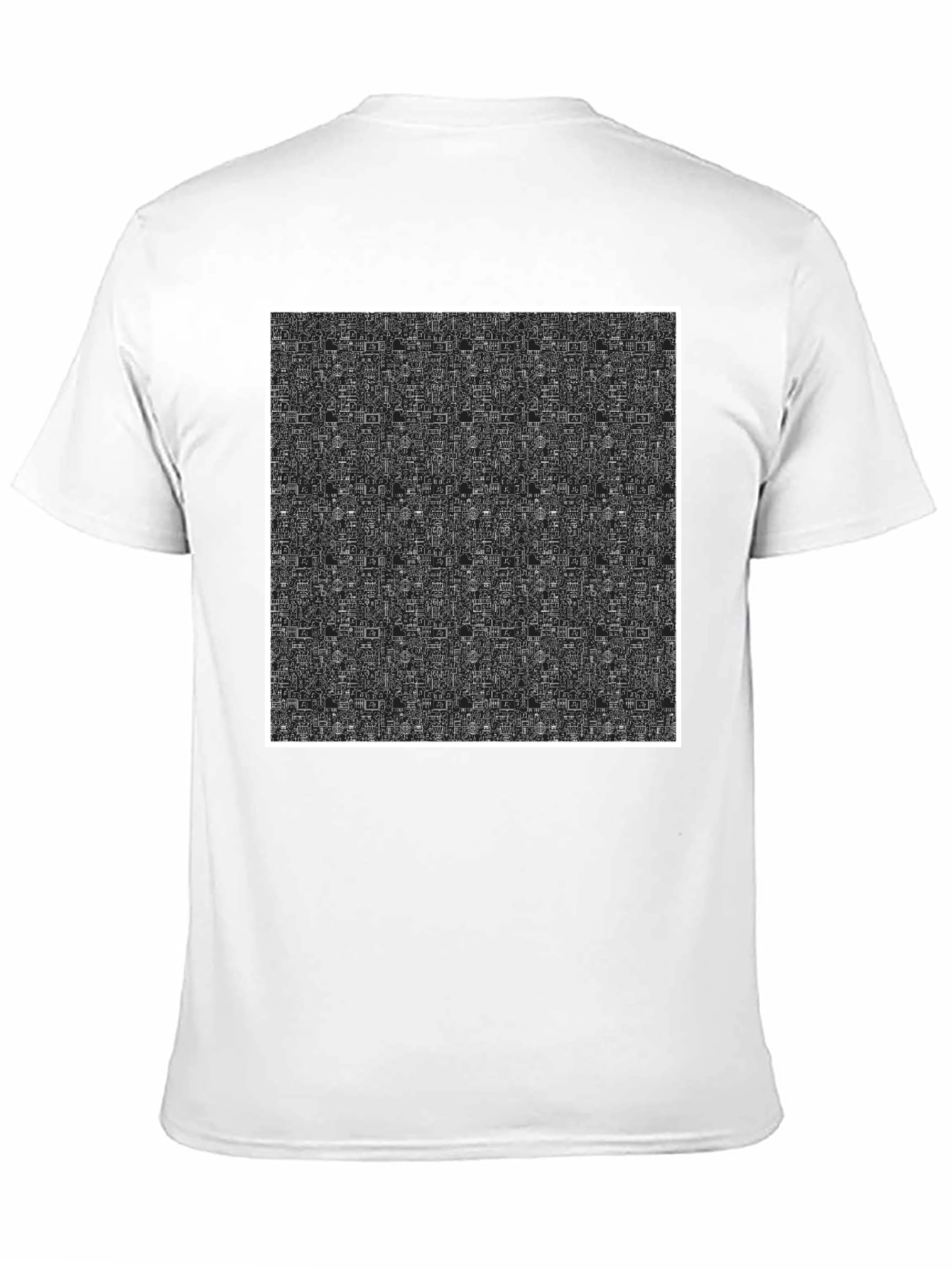 Abstract Pattern Black Crew Neck T-Shirt