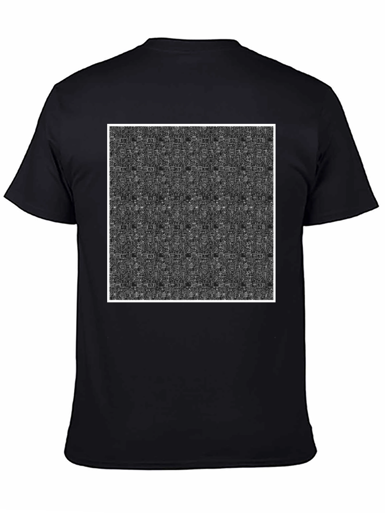 Abstract Pattern Black Crew Neck T-Shirt
