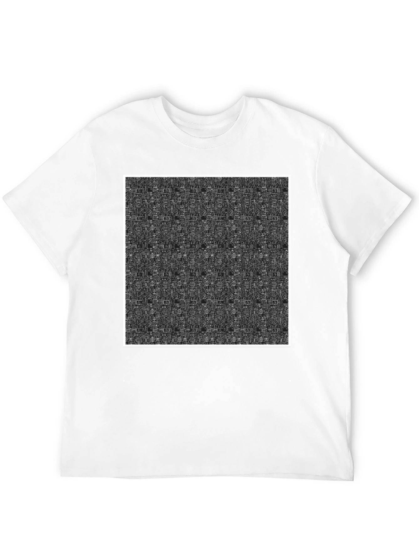 Abstract Pattern Black Crew Neck T-Shirt