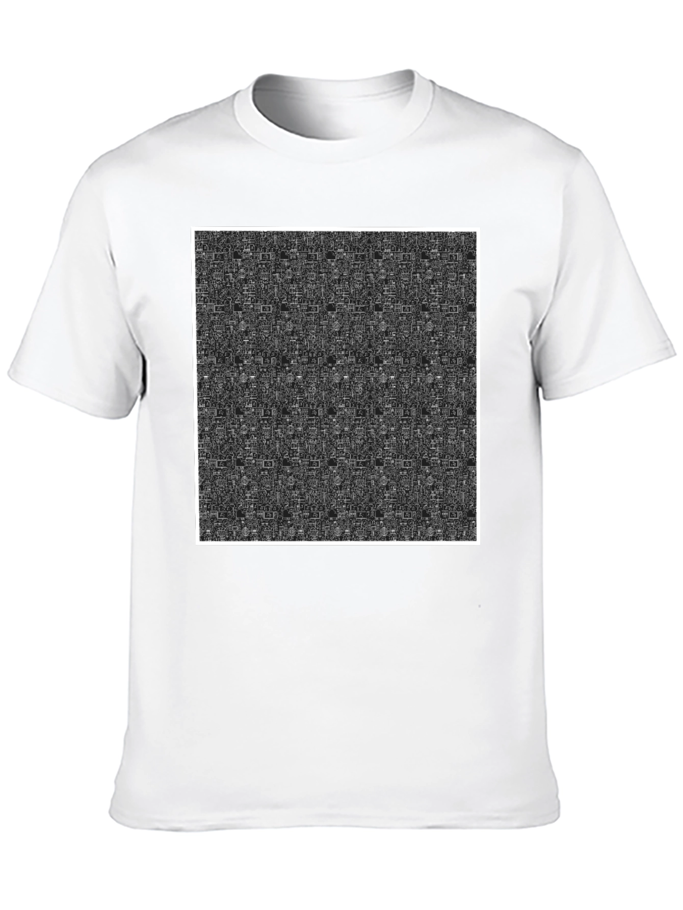 Abstract Pattern Black Crew Neck T-Shirt