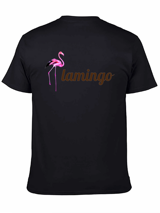 Flamingo Graphic Tee - Stylish Mens Black T-Shirt