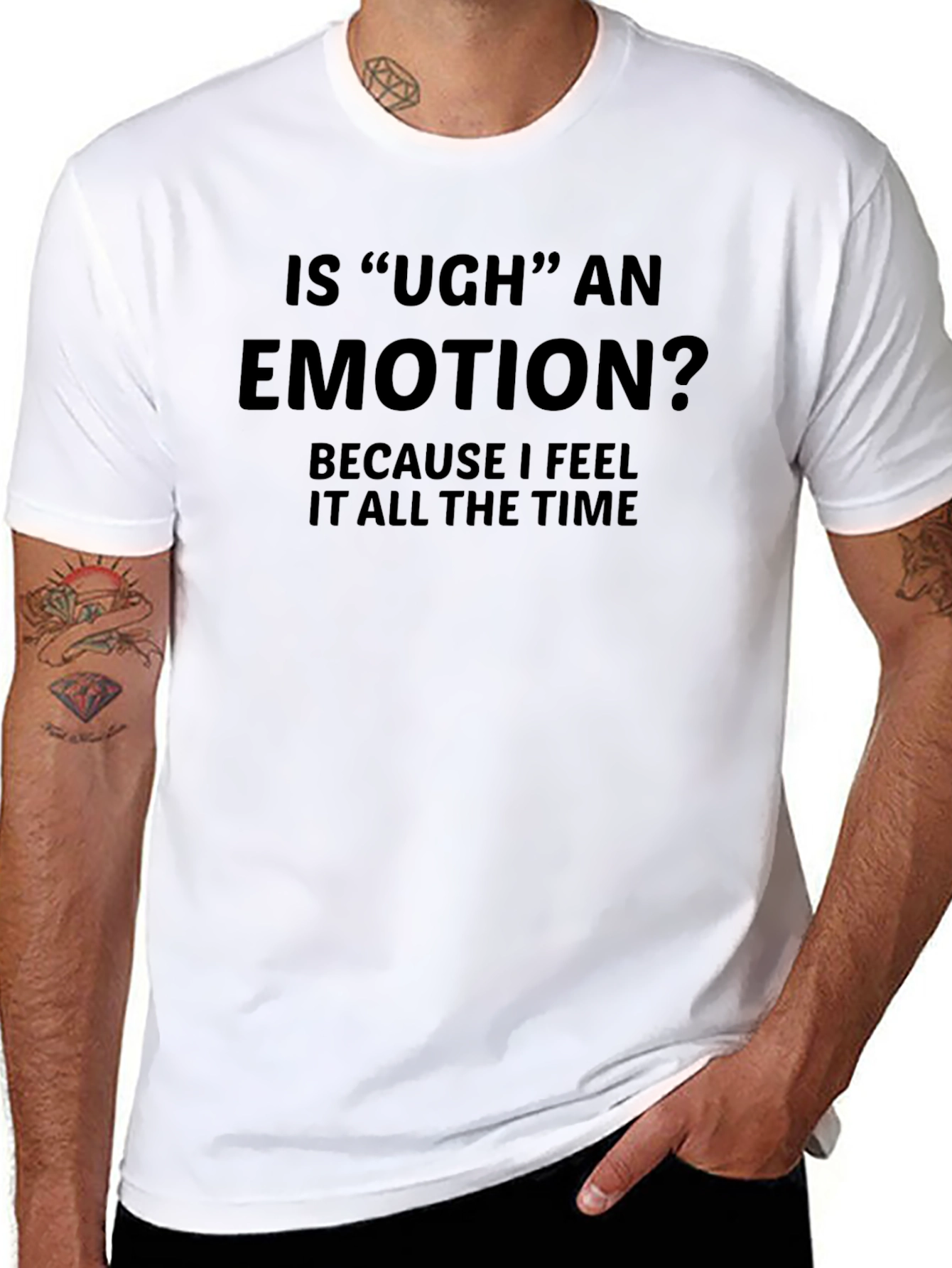 Ugh Emotion Graphic Tee - Funny Sarcastic T-Shirt