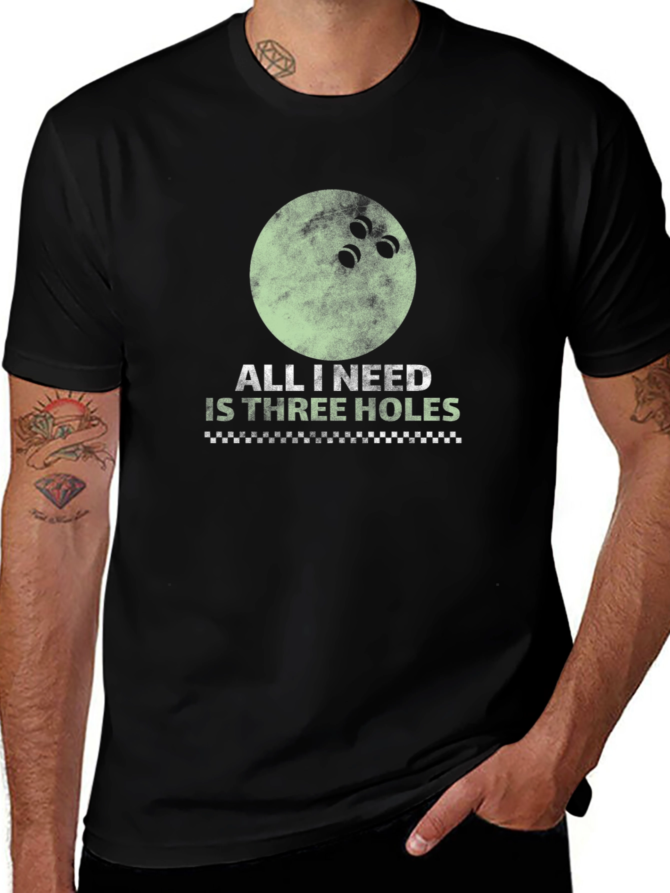 Three Holes Bowling T-Shirt - Funny Bowling Ball Tee