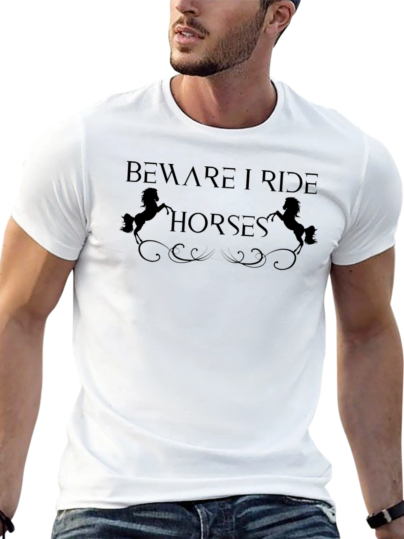 Beware I Ride Horses Graphic T-Shirt