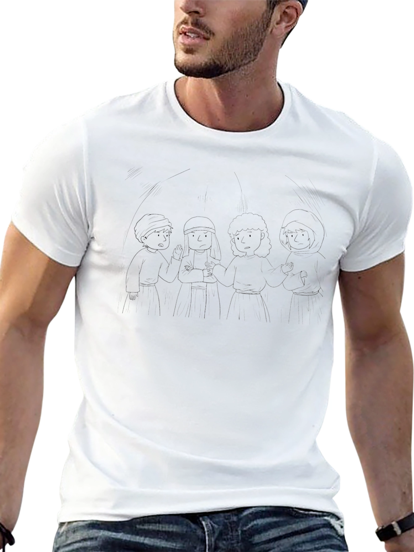 Sketch Crew Tee - Unisex Black T-Shirt