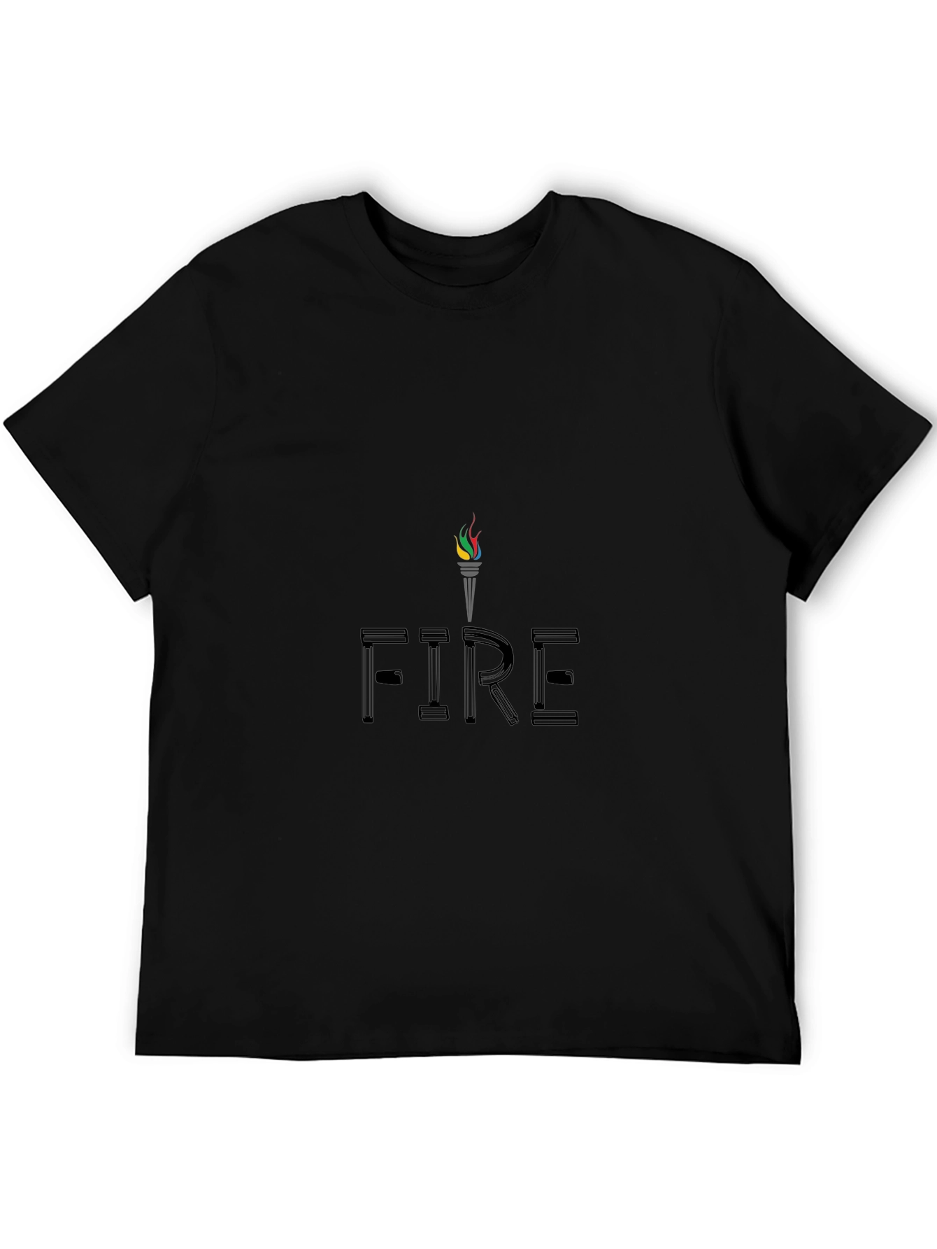Mens Black FIRE Graphic Tee
