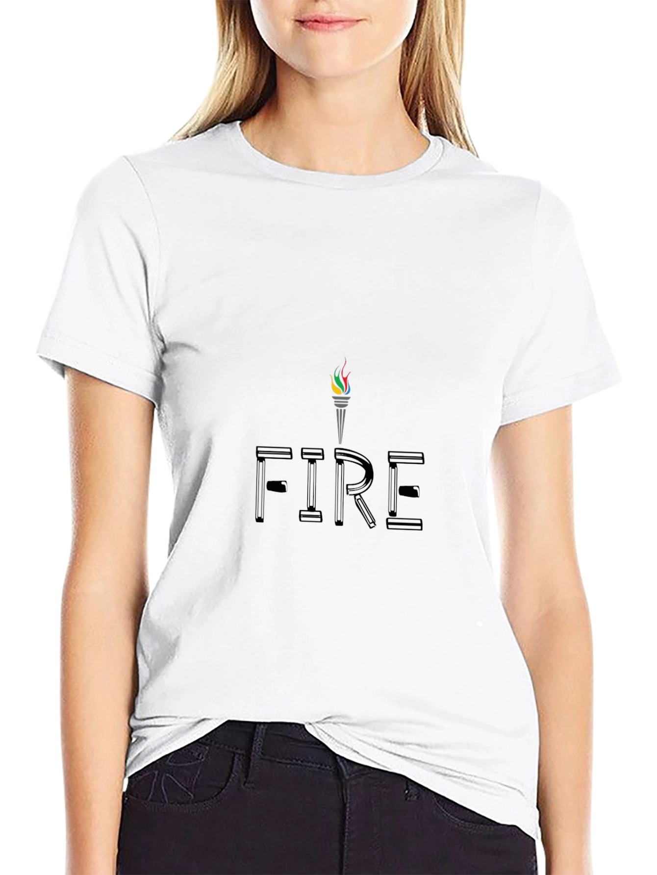 Mens Black FIRE Graphic Tee