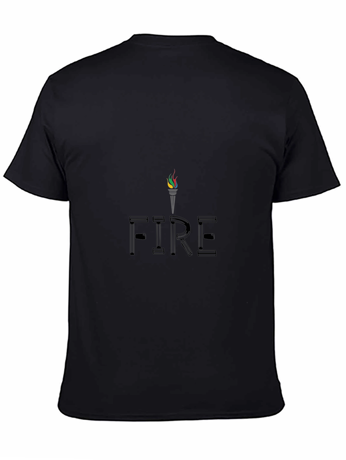 Mens Black FIRE Graphic Tee