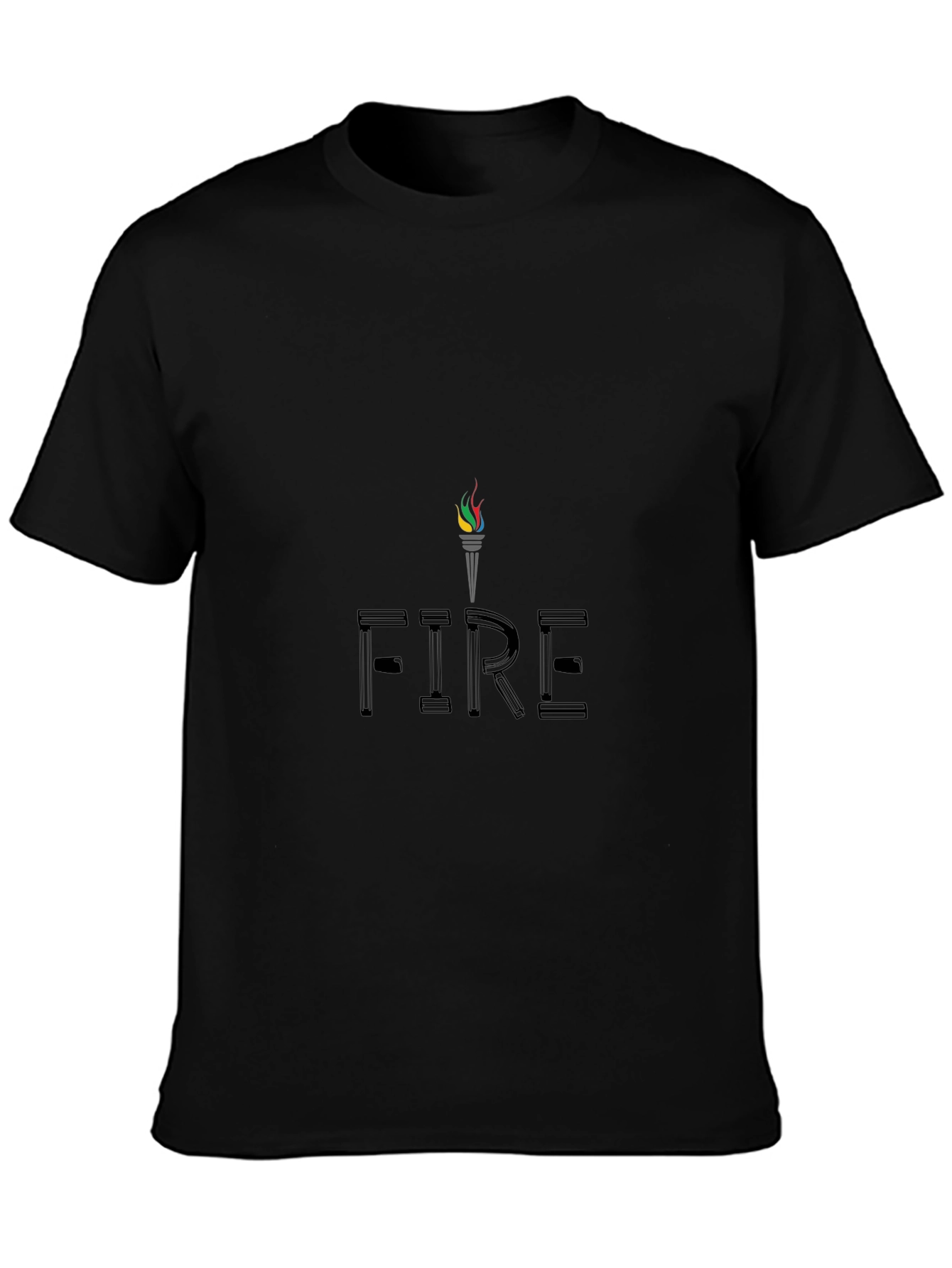 Mens Black FIRE Graphic Tee
