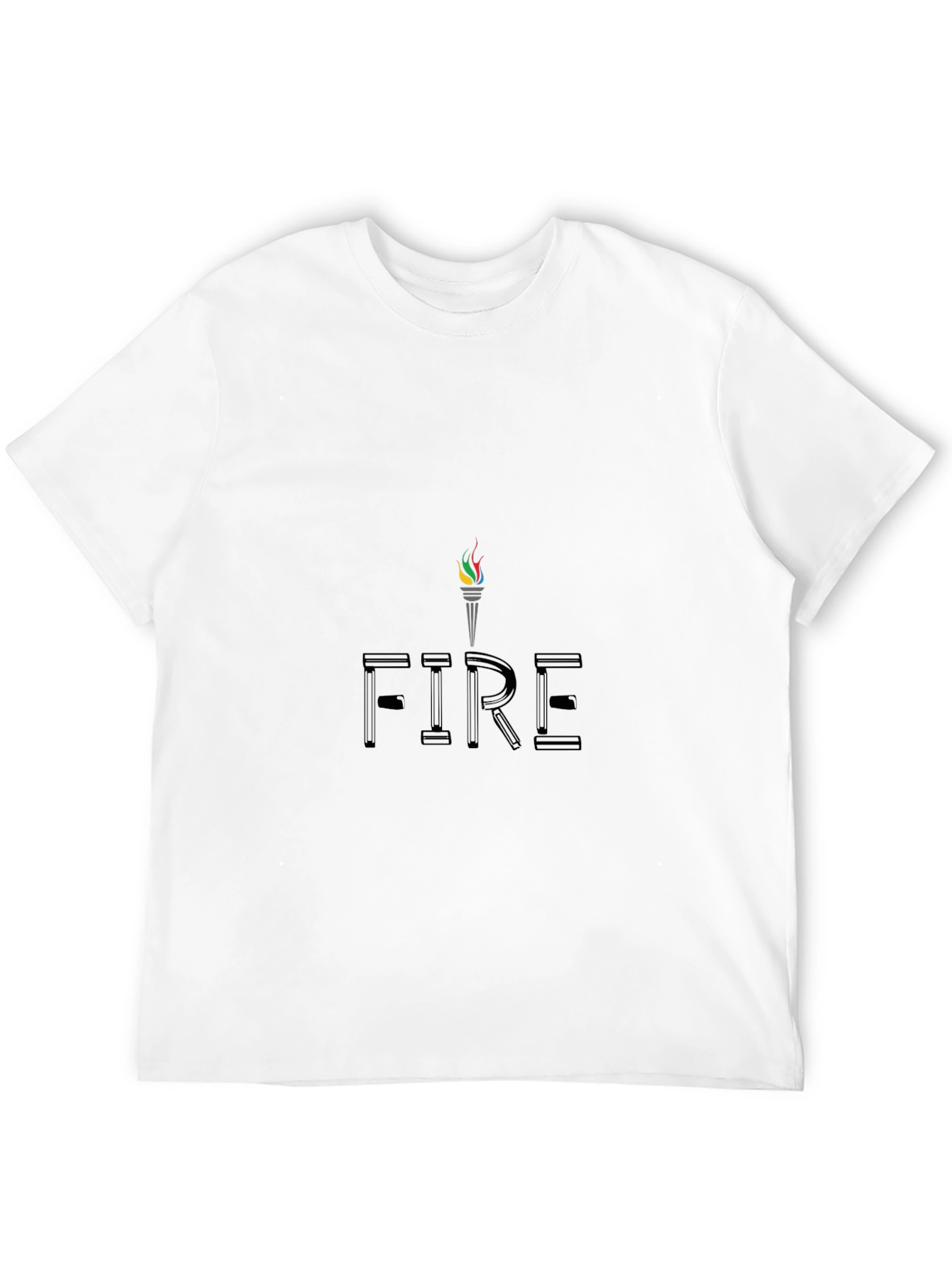 Mens Black FIRE Graphic Tee