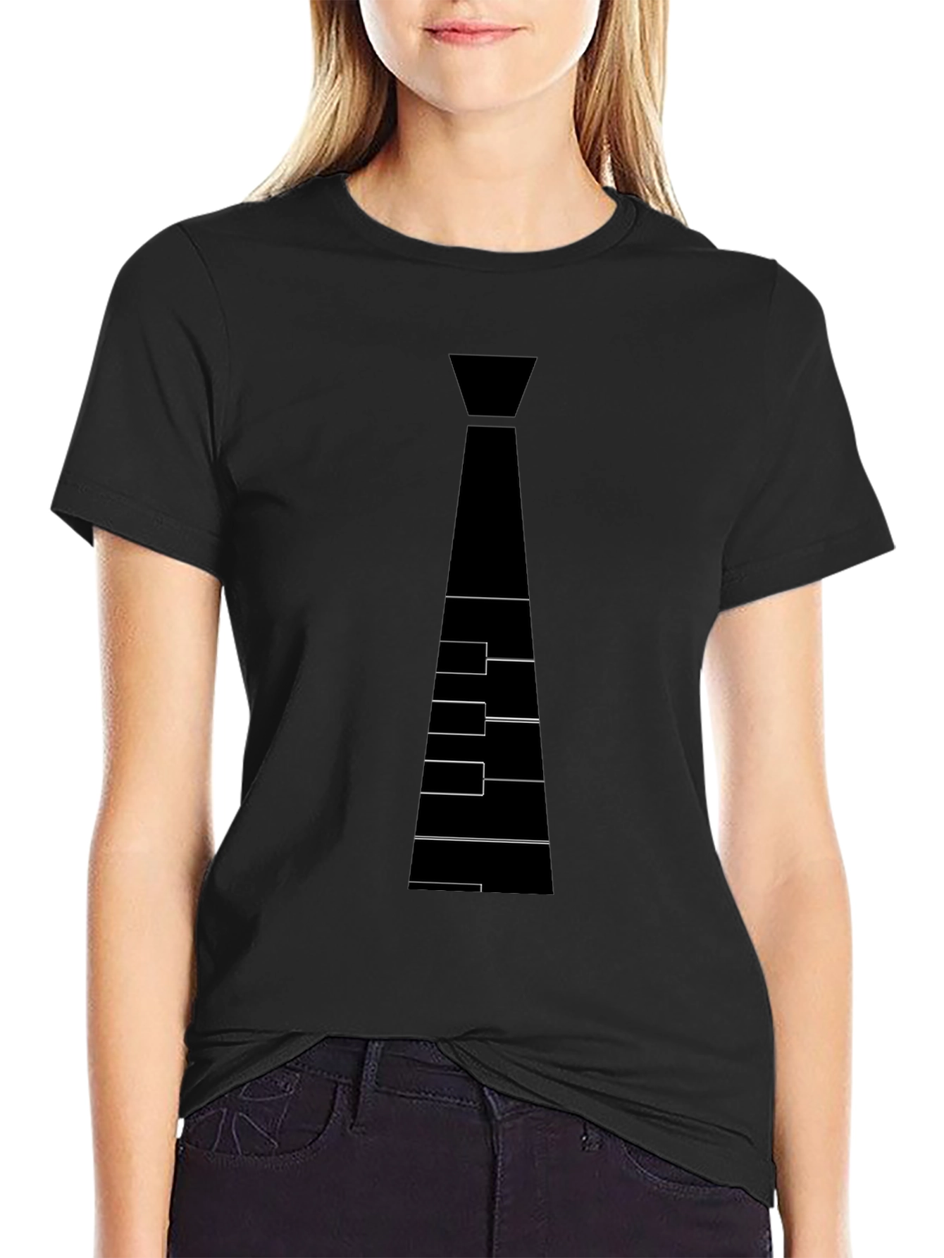 Piano Tie T-Shirt - Stylish Music Lover Tee