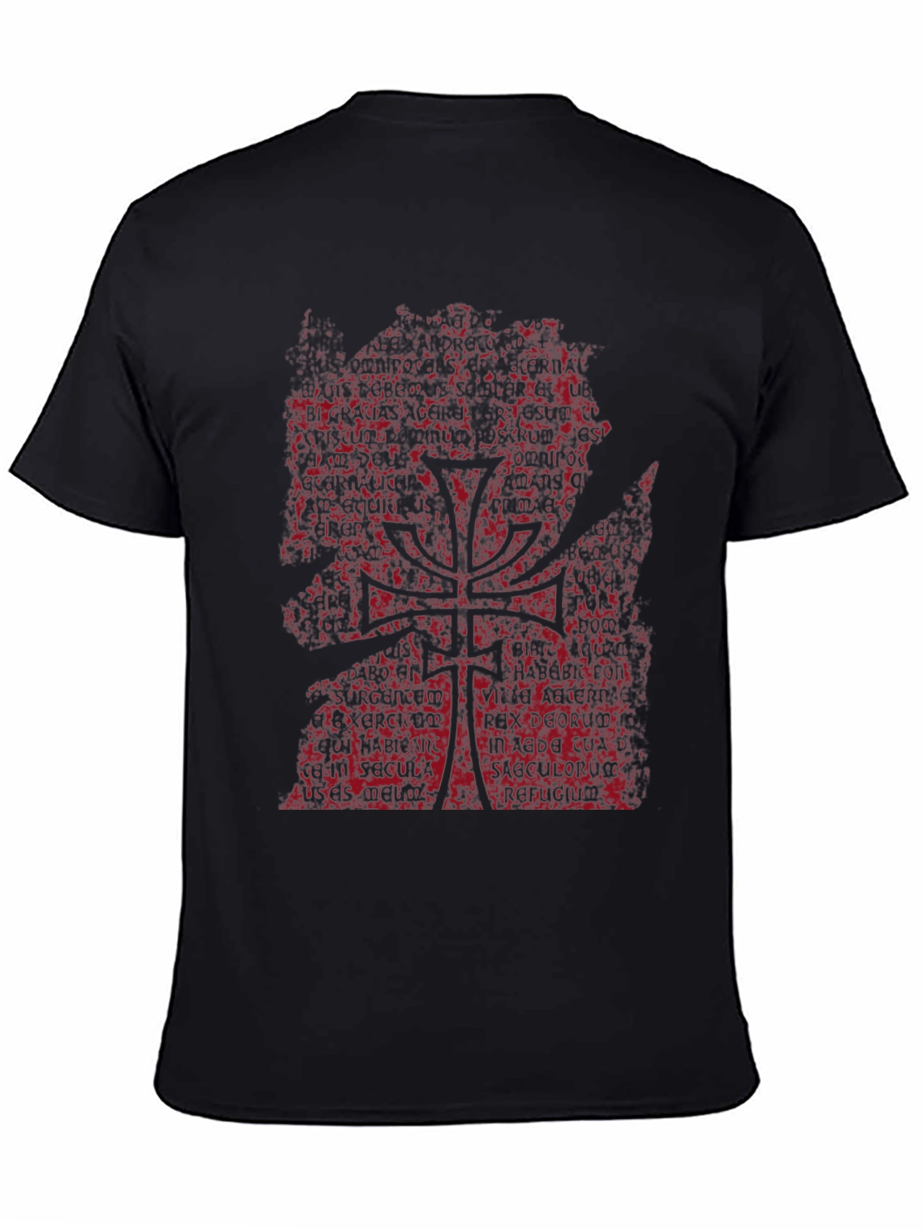 Dark Text Tree Graphic Tee - Black