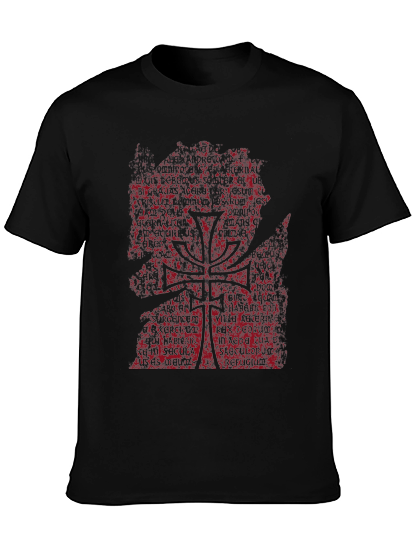 Dark Text Tree Graphic Tee - Black