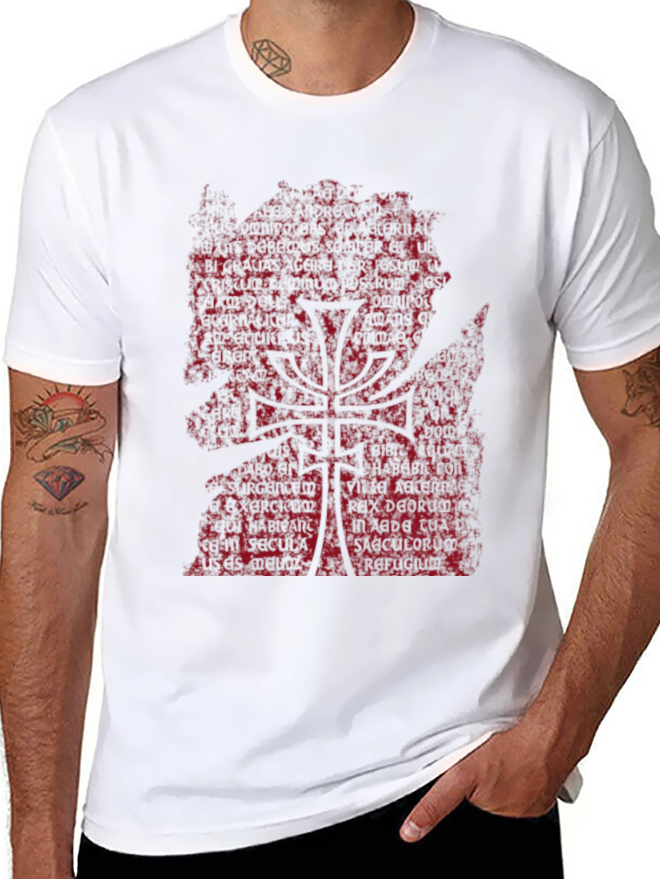 Dark Text Tree Graphic Tee - Black