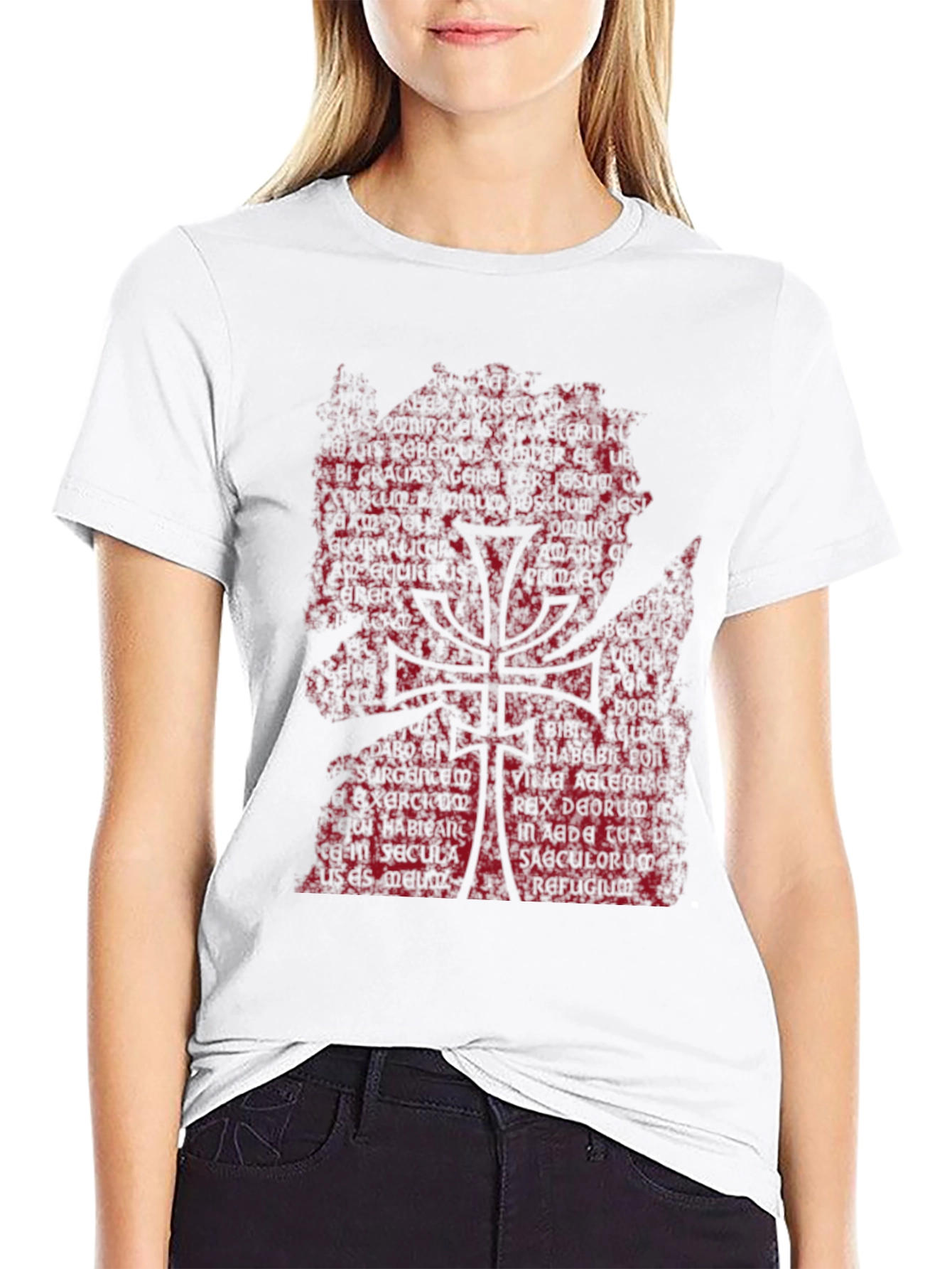 Dark Text Tree Graphic Tee - Black