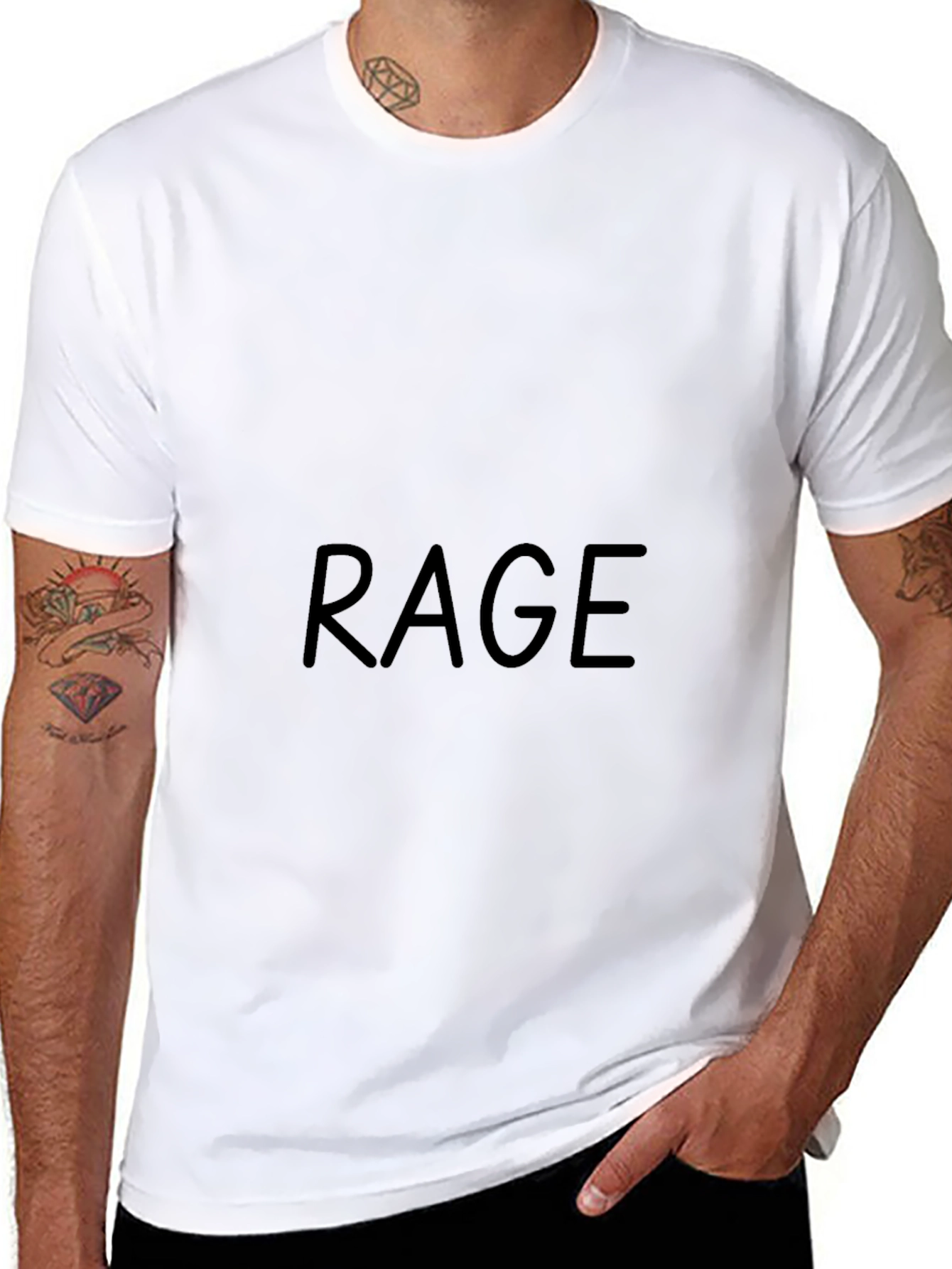 Rage Graphic Black T-Shirt - Cool Casual Wear