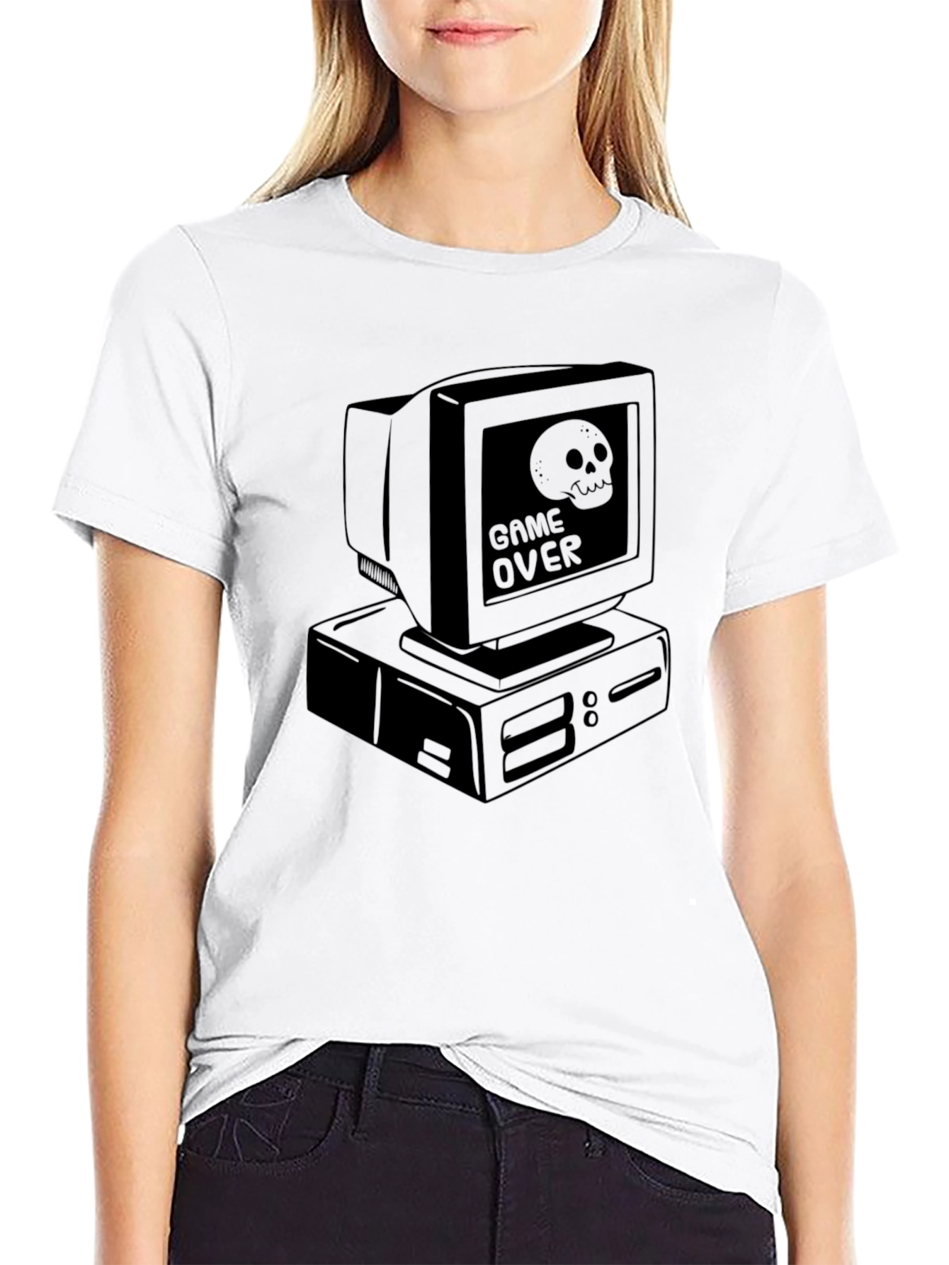 Game Over Computer Graphic Tee - Black