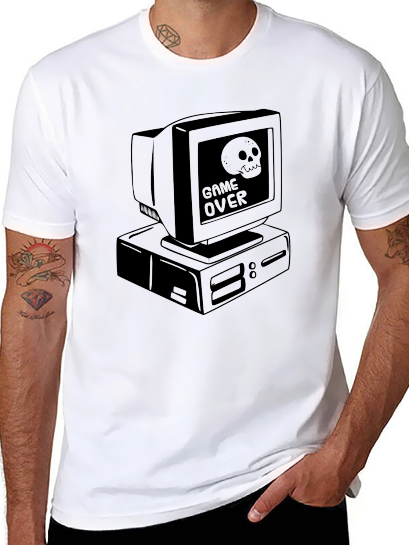 Game Over Computer Graphic Tee - Black