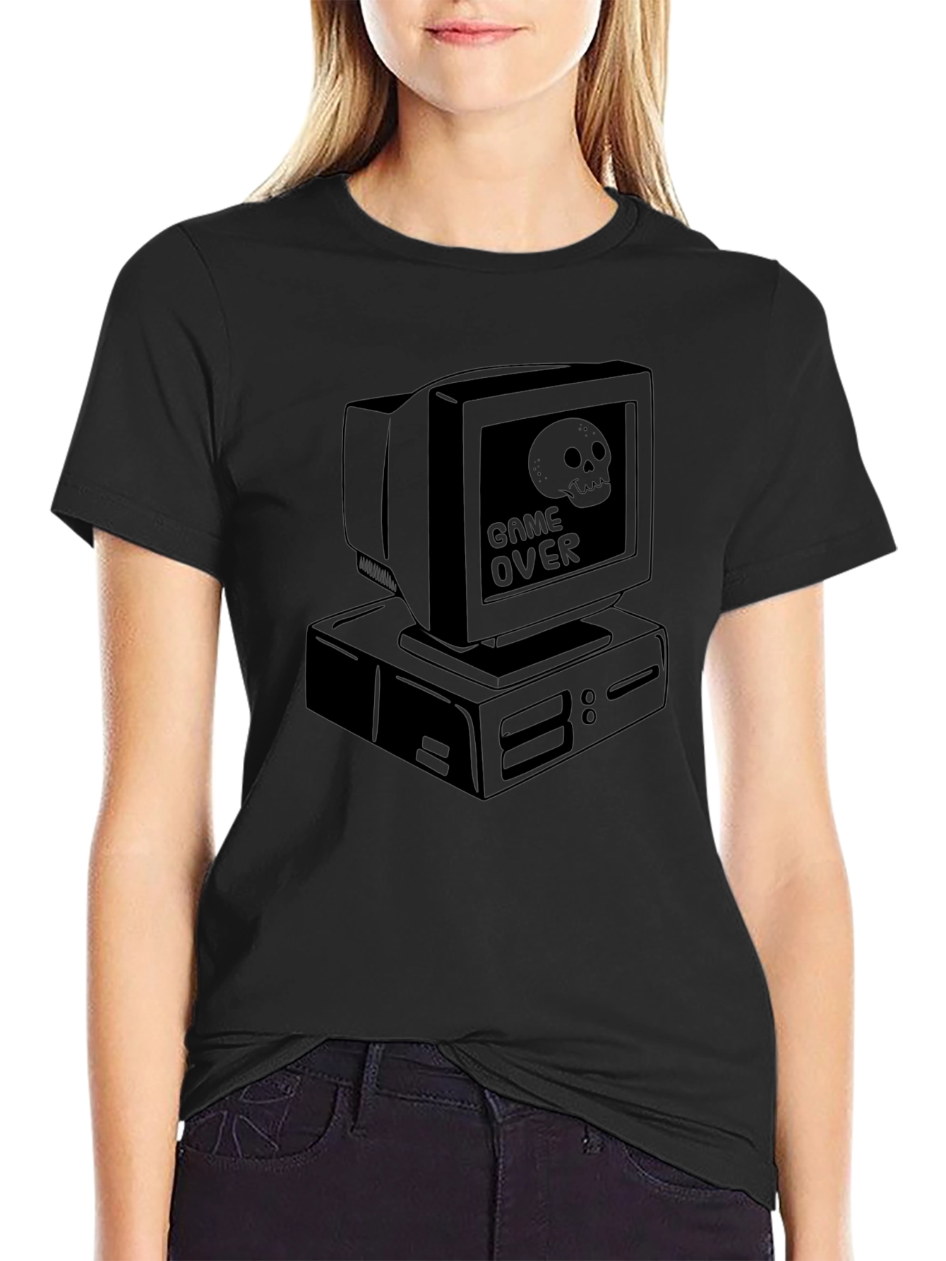 Game Over Computer Graphic Tee - Black