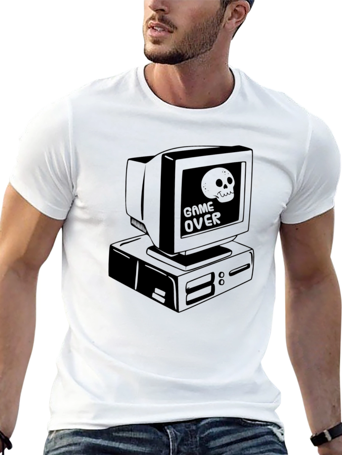 Game Over Computer Graphic Tee - Black