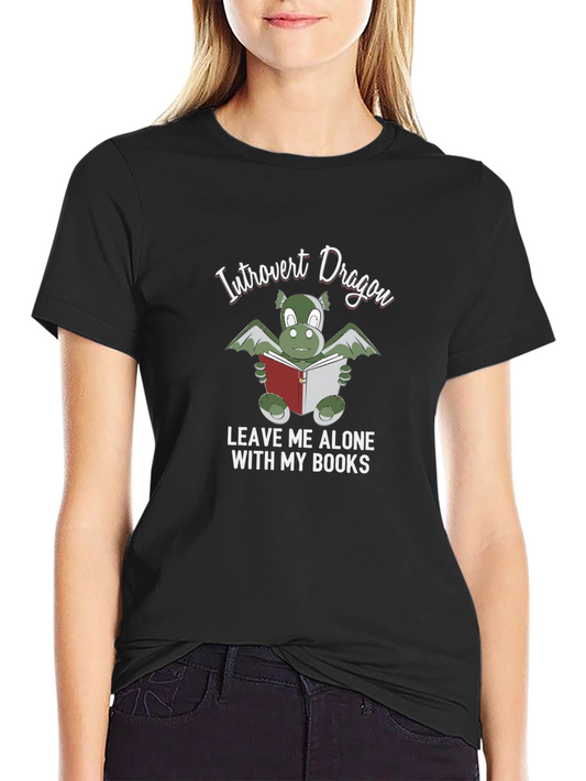 Introvert Dragon T-Shirt - Book Lover Tee