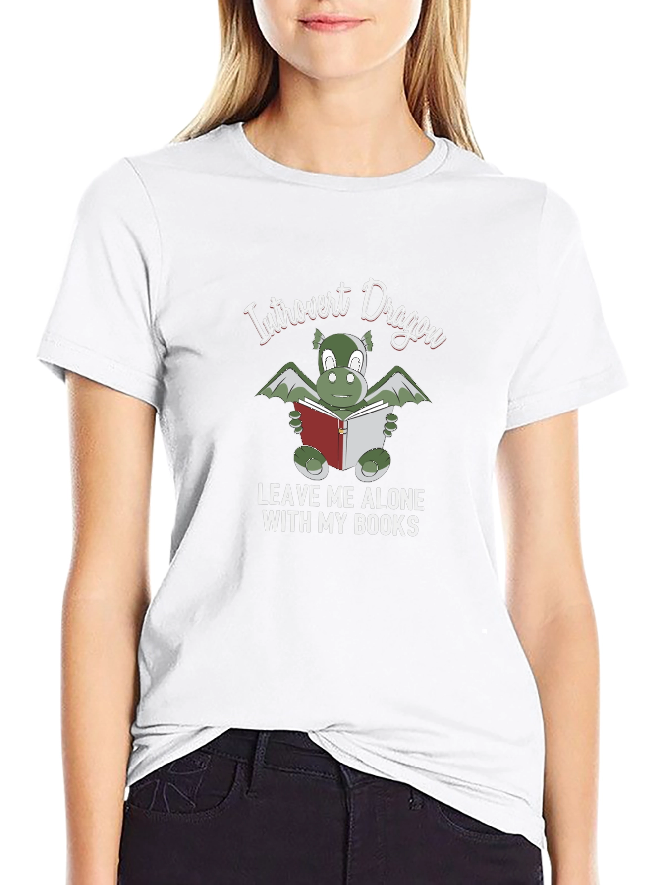Introvert Dragon T-Shirt - Book Lover Tee