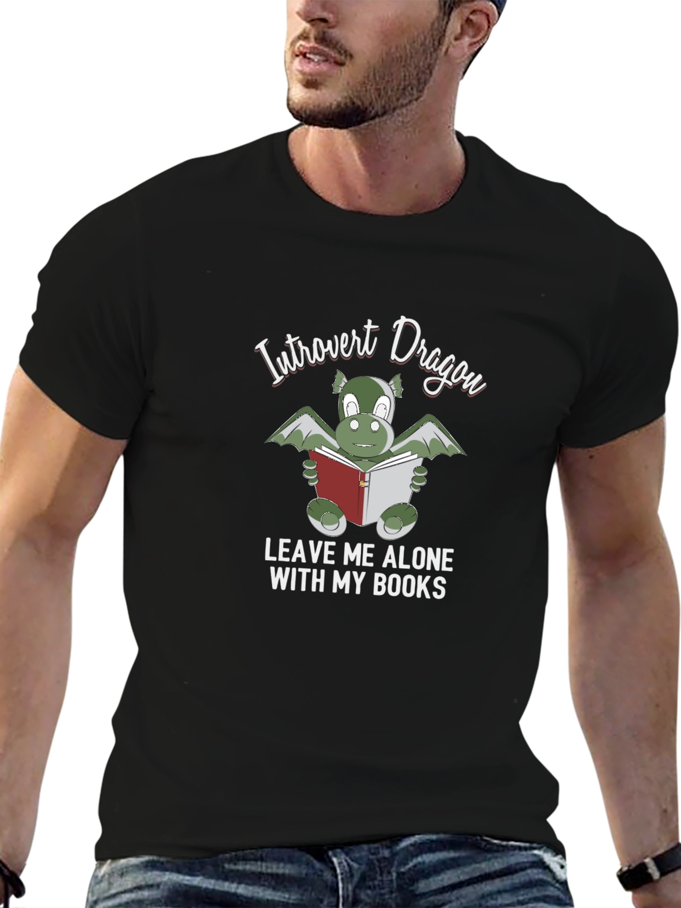 Introvert Dragon T-Shirt - Book Lover Tee