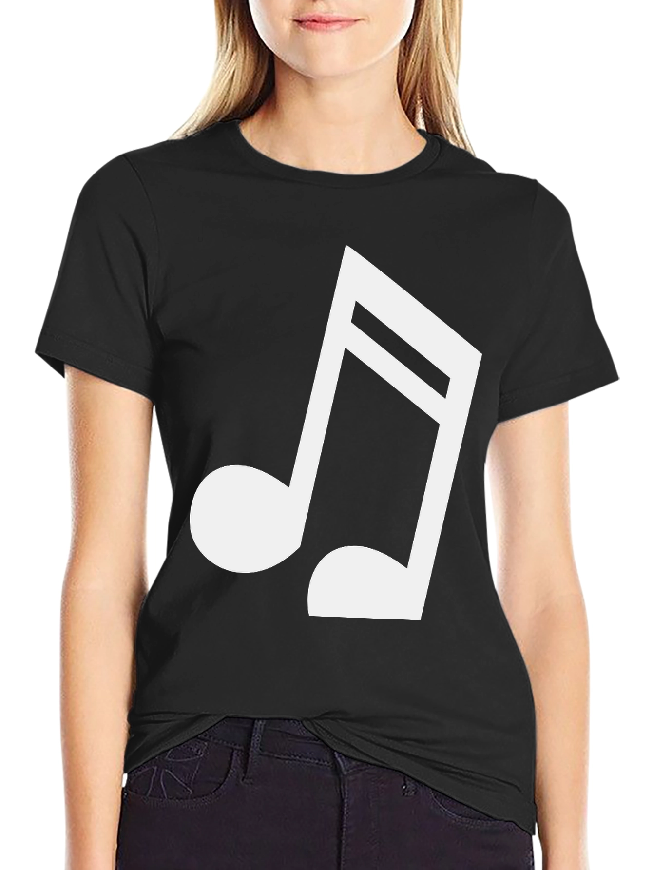 Musical Note Graphic Tee - Classic Black Shirt