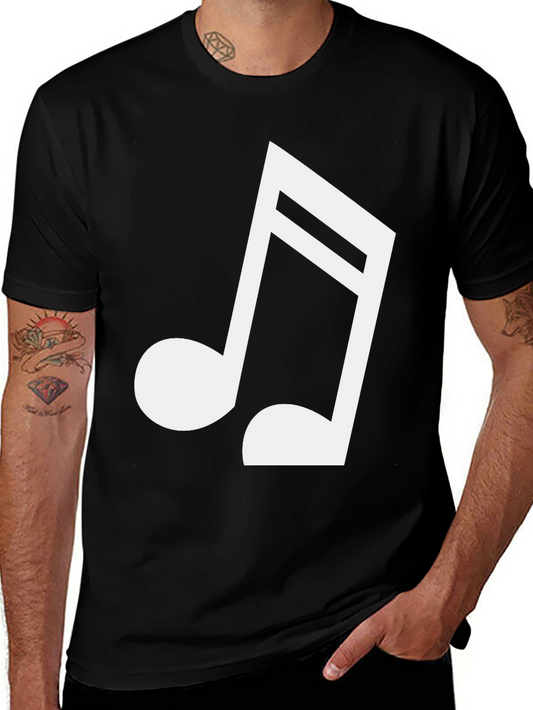 Musical Note Graphic Tee - Classic Black Shirt