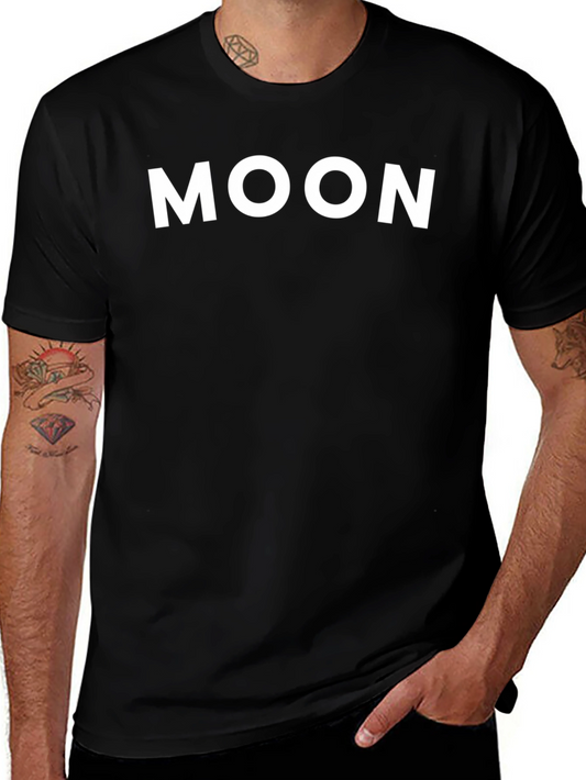 Mens MOON Graphic Tee - Black Short Sleeve Shirt