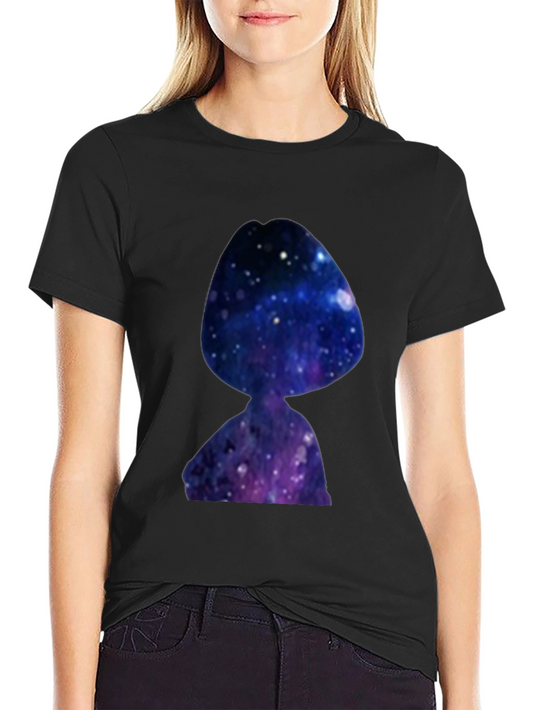 Galaxy Girl T-Shirt - Black Crew Neck Tee