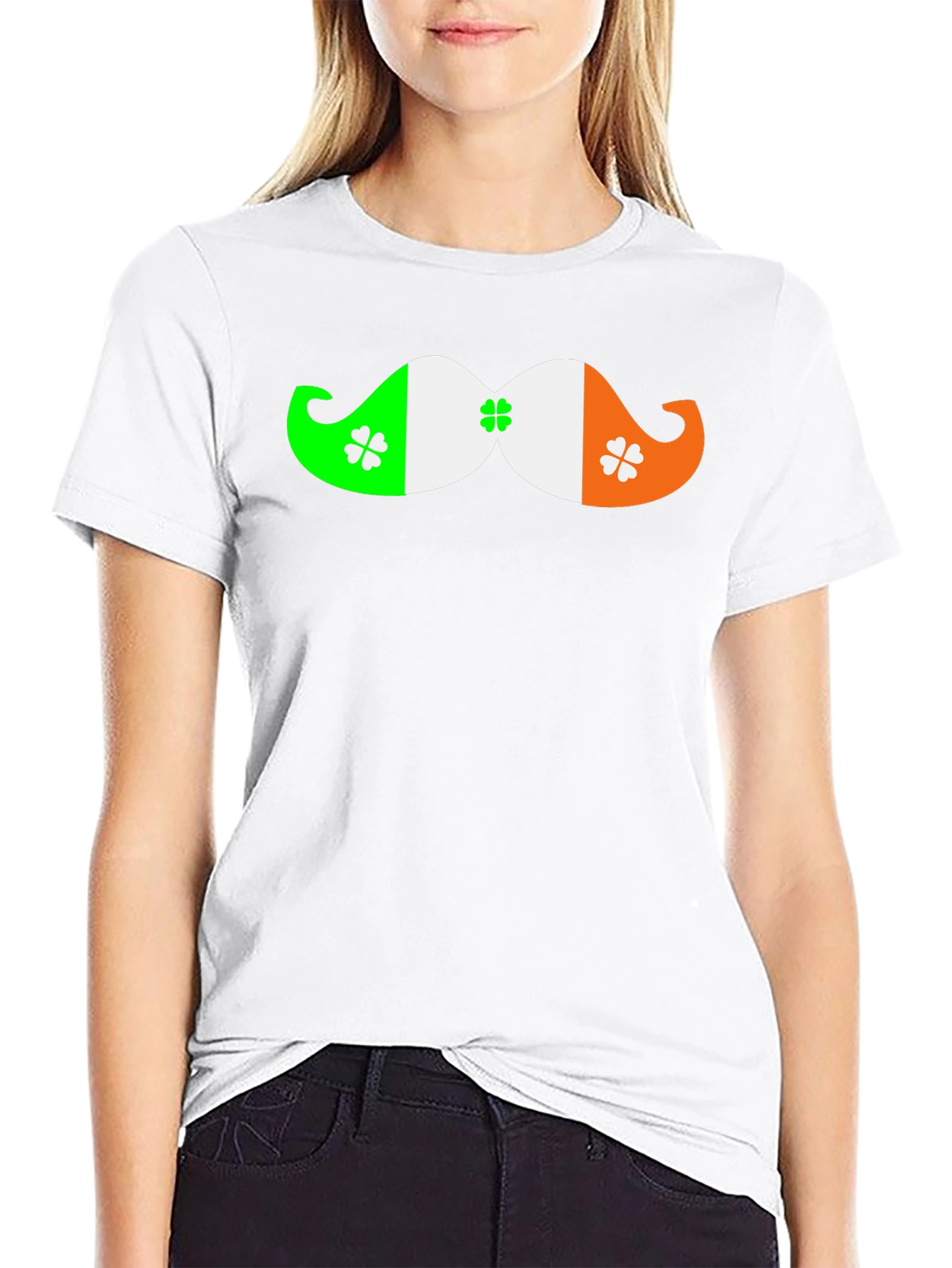 St. Patricks Day Irish Flag Mustache T-Shirt