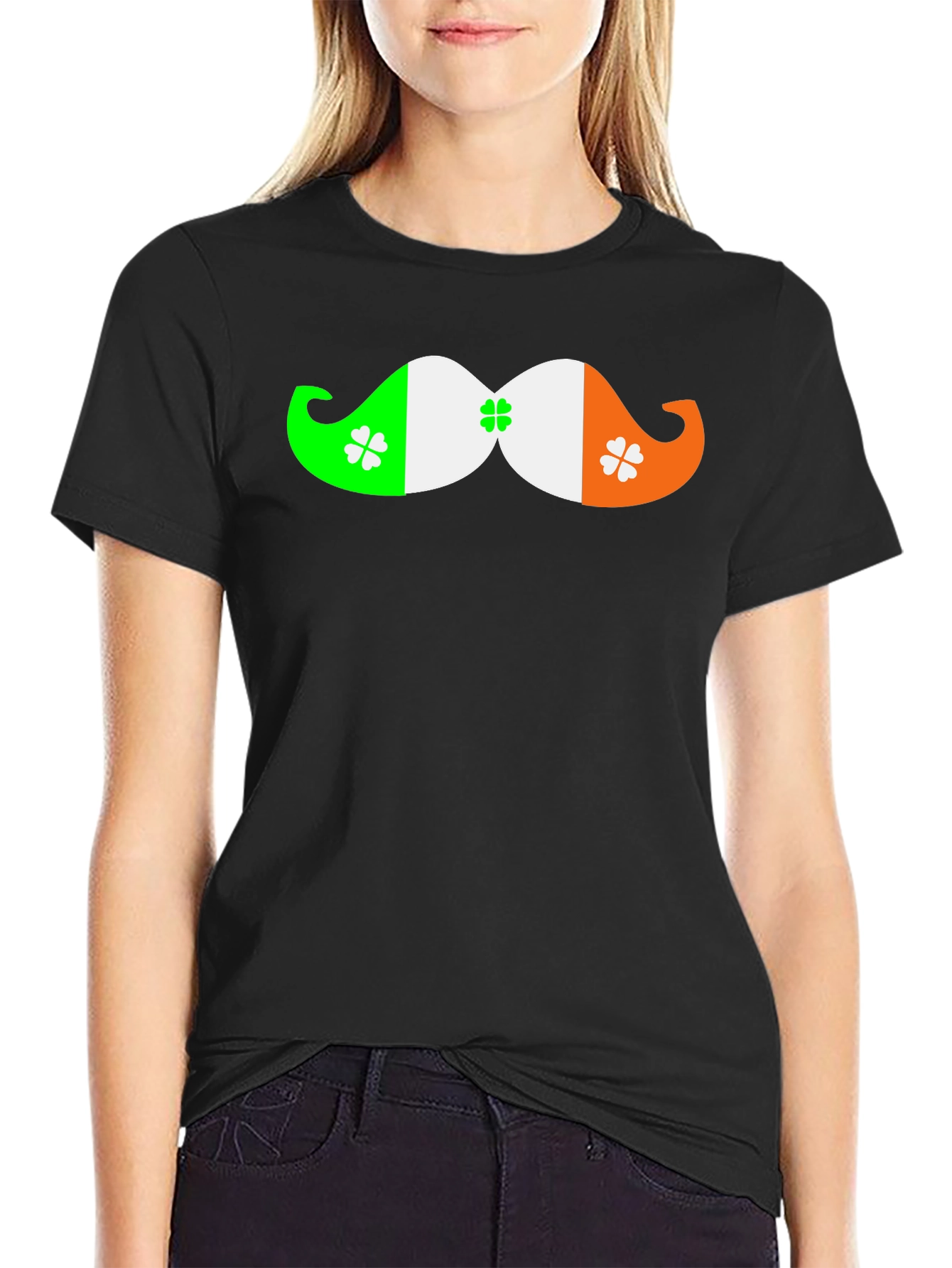St. Patricks Day Irish Flag Mustache T-Shirt