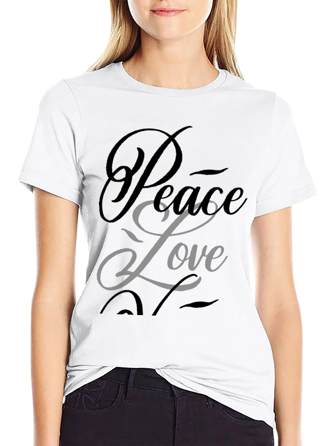 Peace Love Graphic Tee - Black