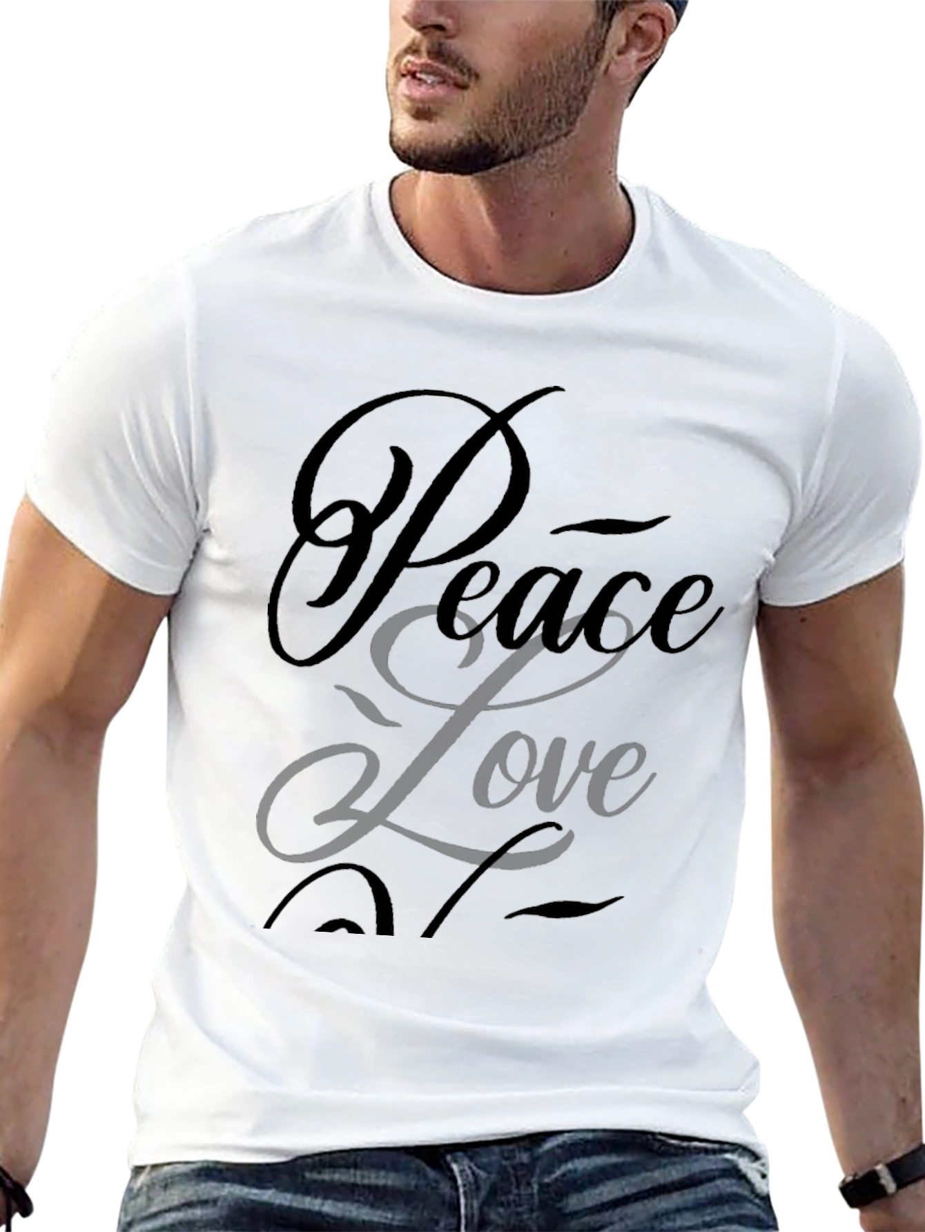 Peace Love Graphic Tee - Black