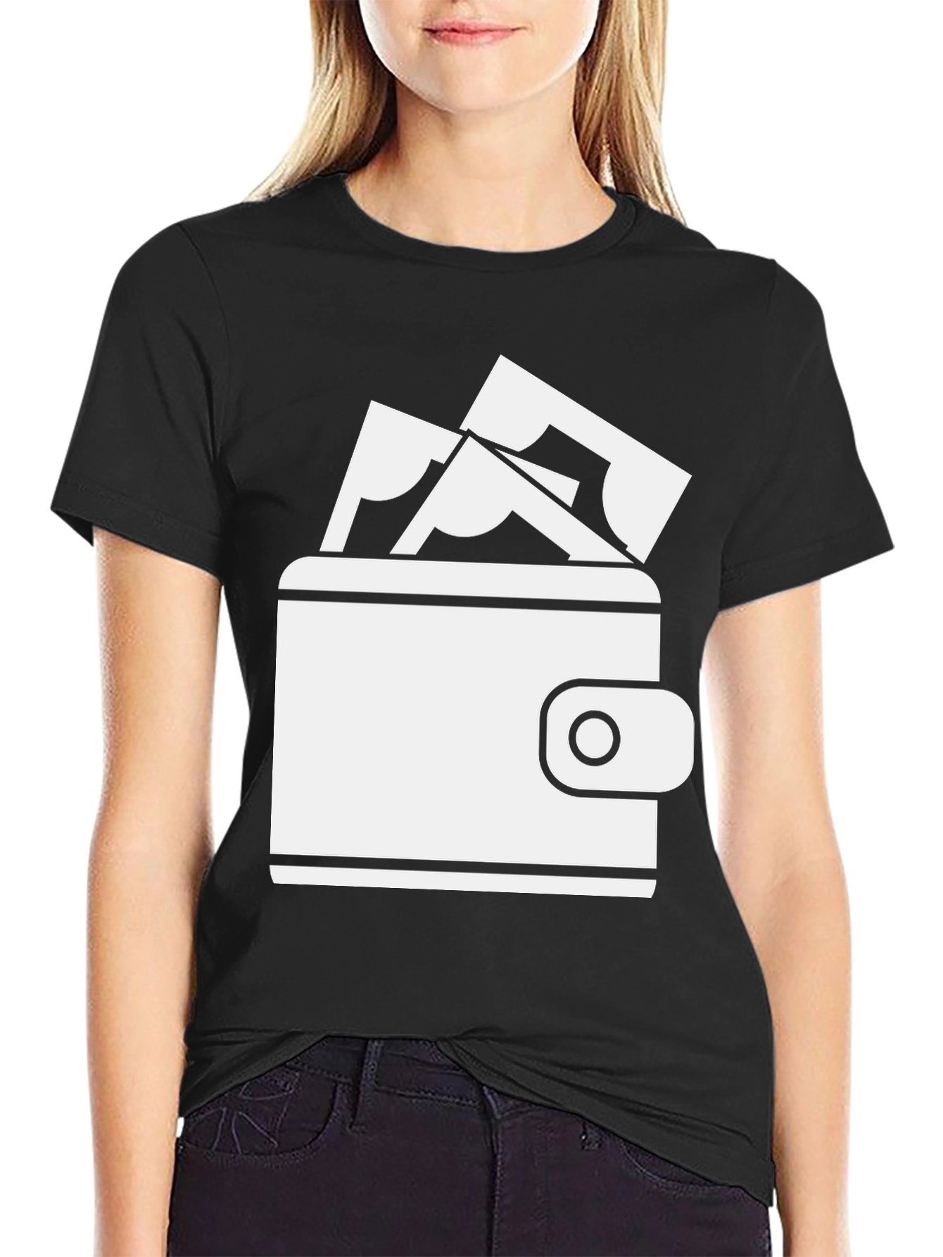 Money Wallet Black Graphic Tee Shirt
