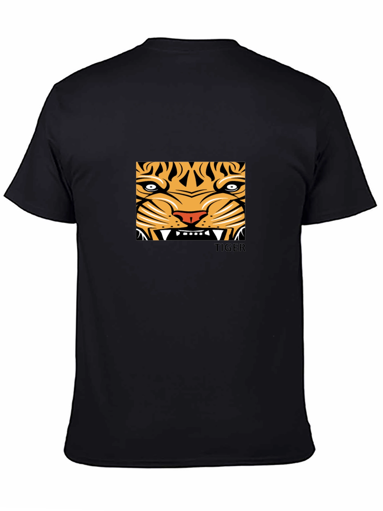 Tiger Face Graphic Black T-Shirt