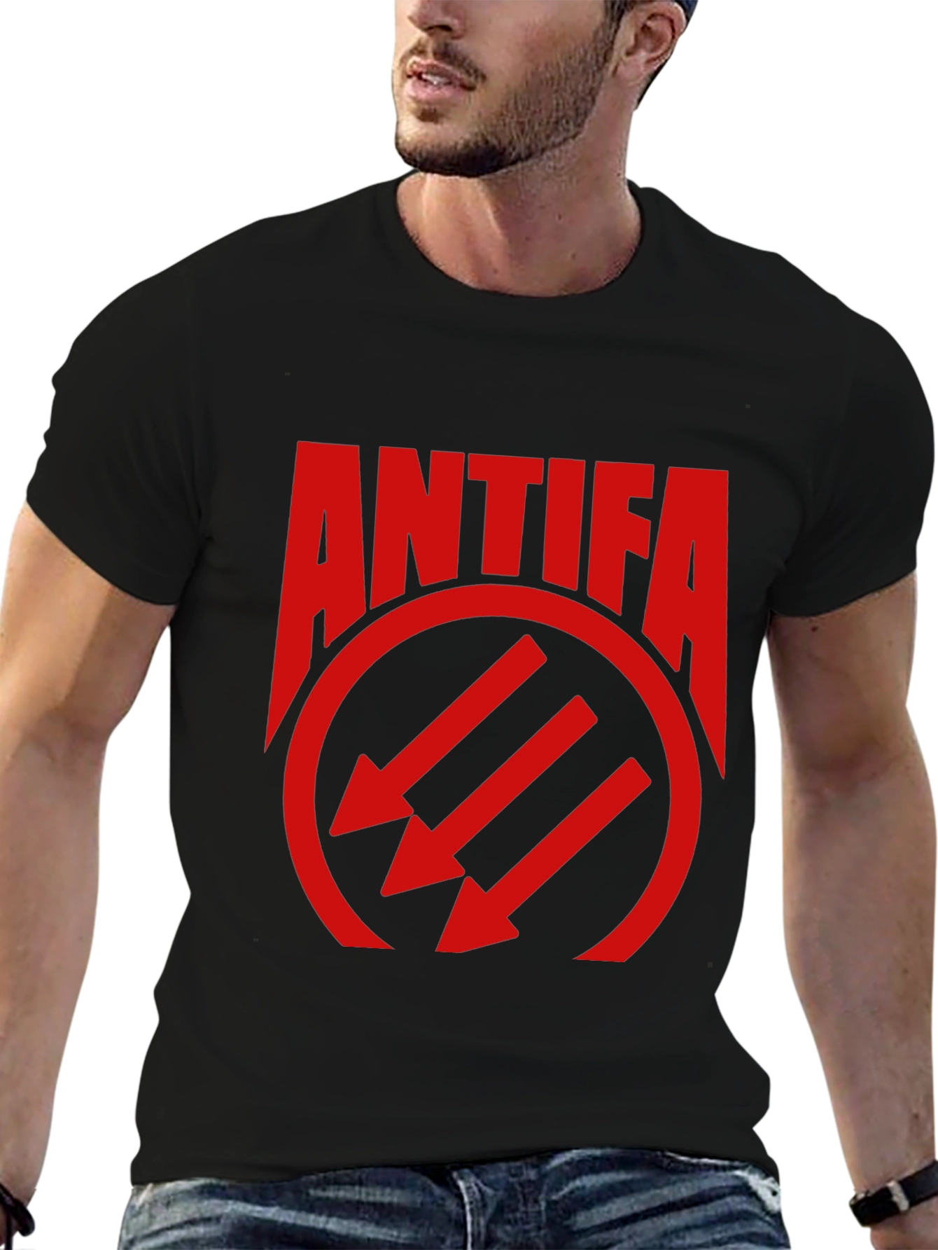 Antifa Symbol Graphic T-Shirt - Black Tee