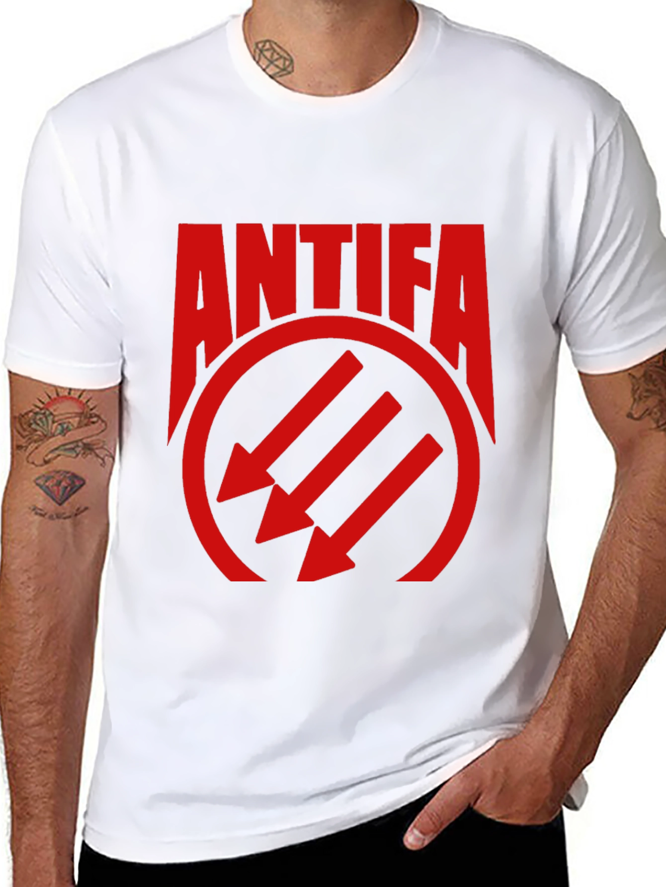 Antifa Symbol Graphic T-Shirt - Black Tee